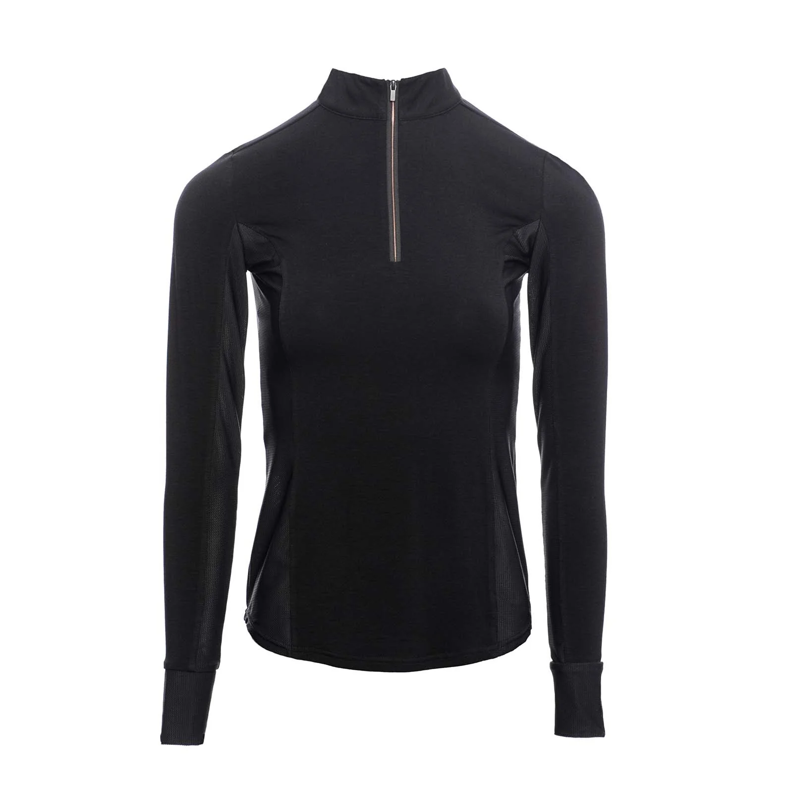 AA Longsleeve CleanCool z zapięciem do połowy długości Black L