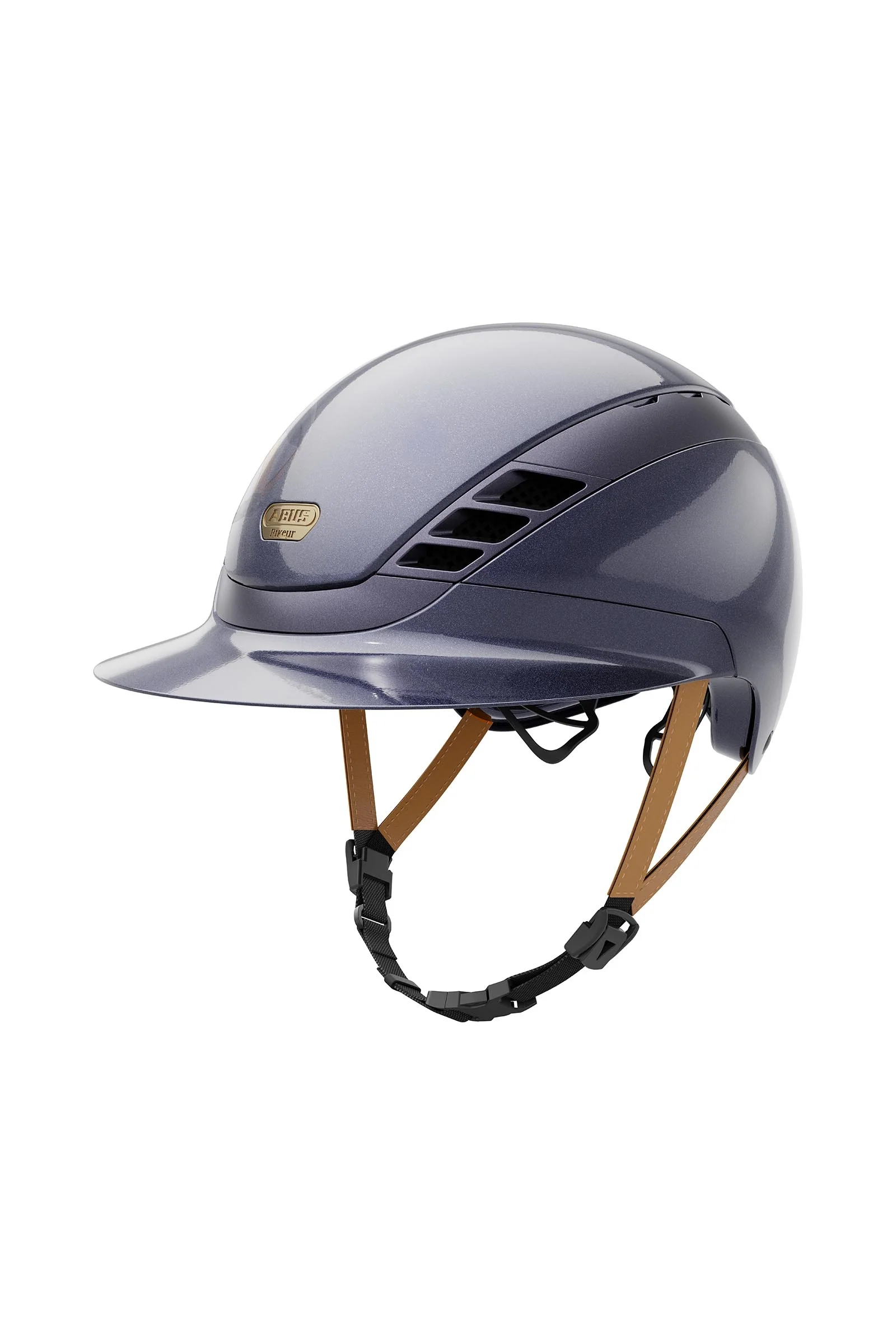 AirLuxe Pure Kask jeździecki z długim daszkiem Shiny Metallic Ocean M