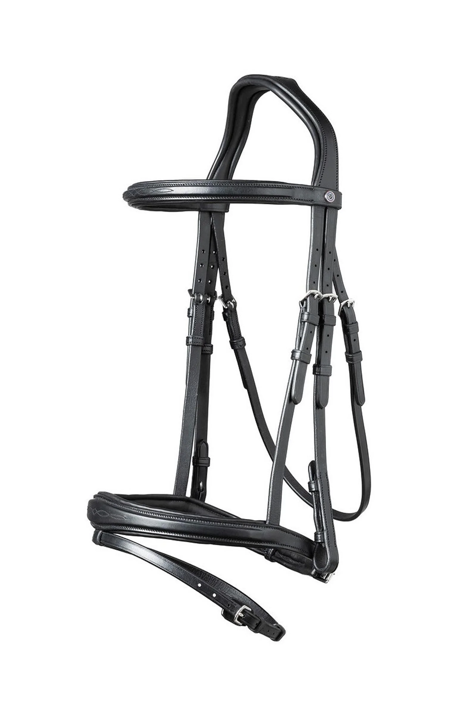 Ogłowie anatomiczne Amsterdam z nachrapnikiem kombinowanym Black/Silver C
