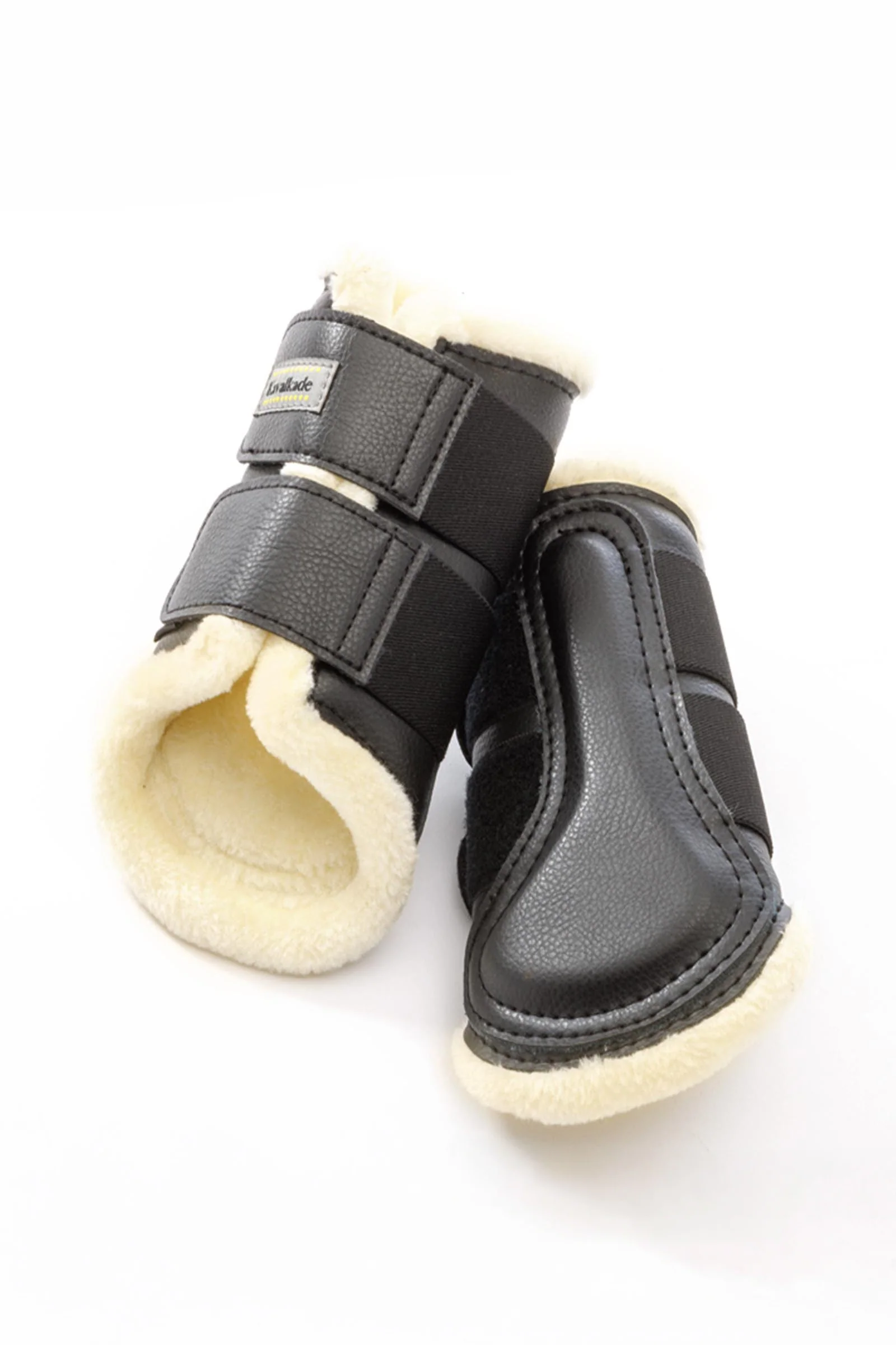 Anatomic ochraniacze ze skóry syntetycznej z futerkiem Black/Beige L
