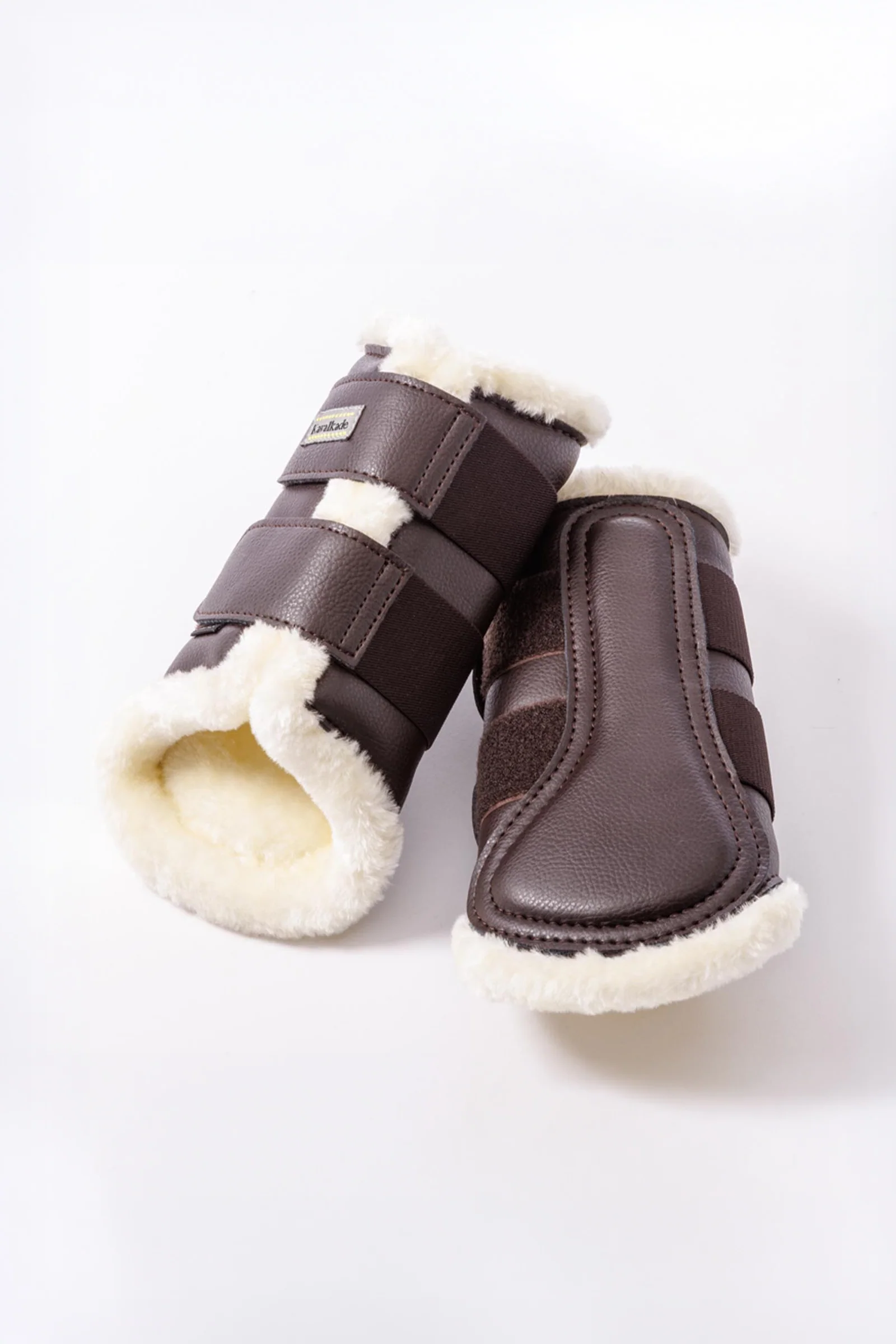 Anatomic ochraniacze ze skóry syntetycznej z futerkiem Brown/Beige M