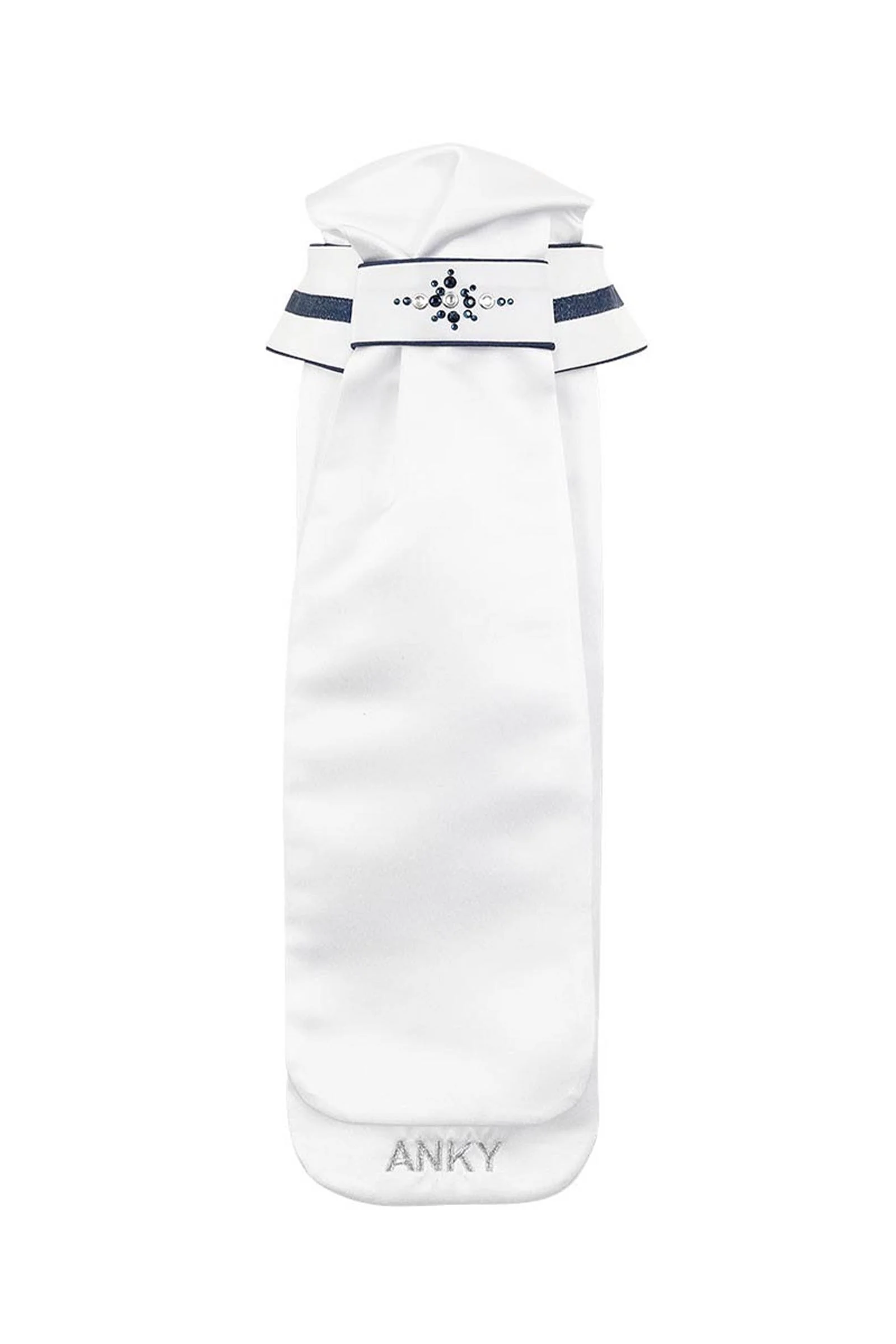 ANKY Competition DeLuxe Damski Plastron z Kryształkami White/Navy S