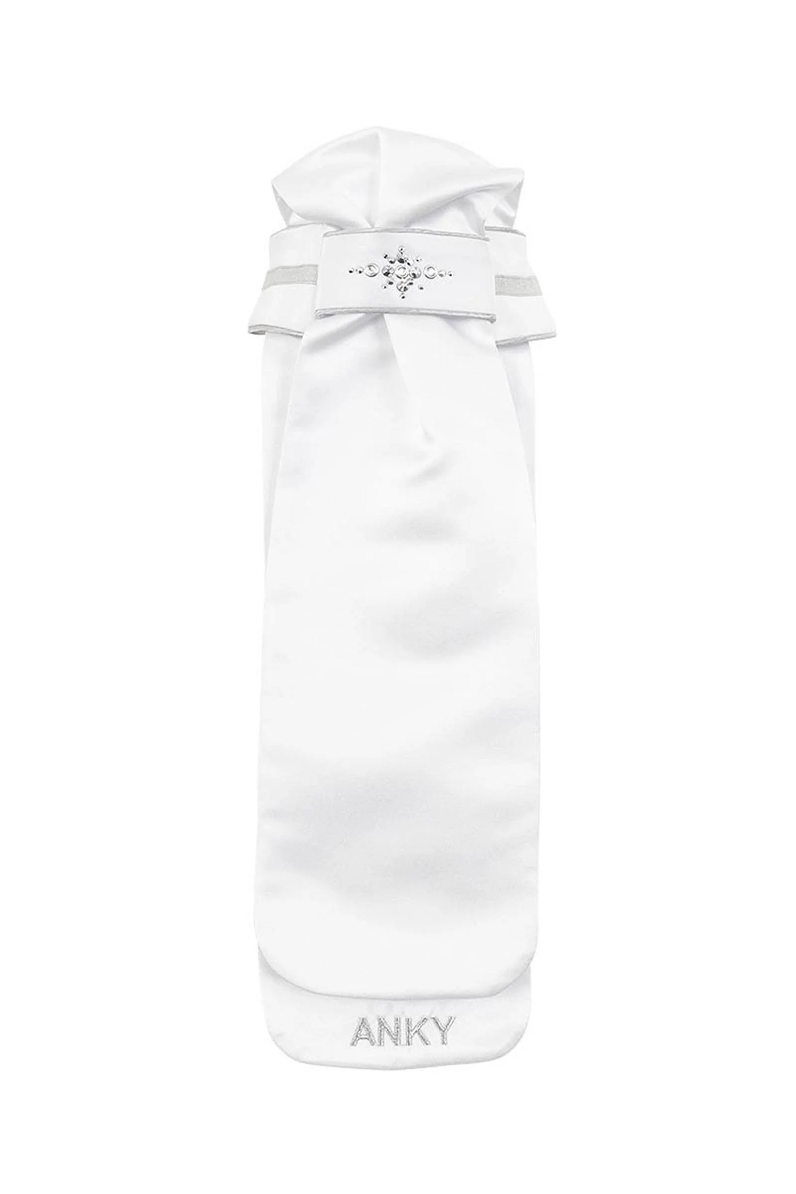 ANKY Competition DeLuxe Damski Plastron z Kryształkami White/Silver S