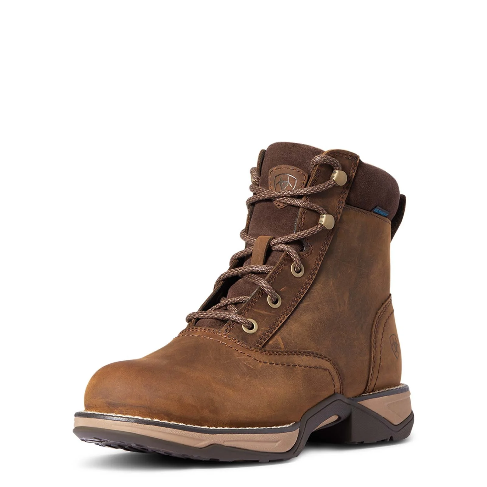 Anthem H2O Damskie wodoodporne buty sznurowane z okrągłym noskiem Distressed Brown 42