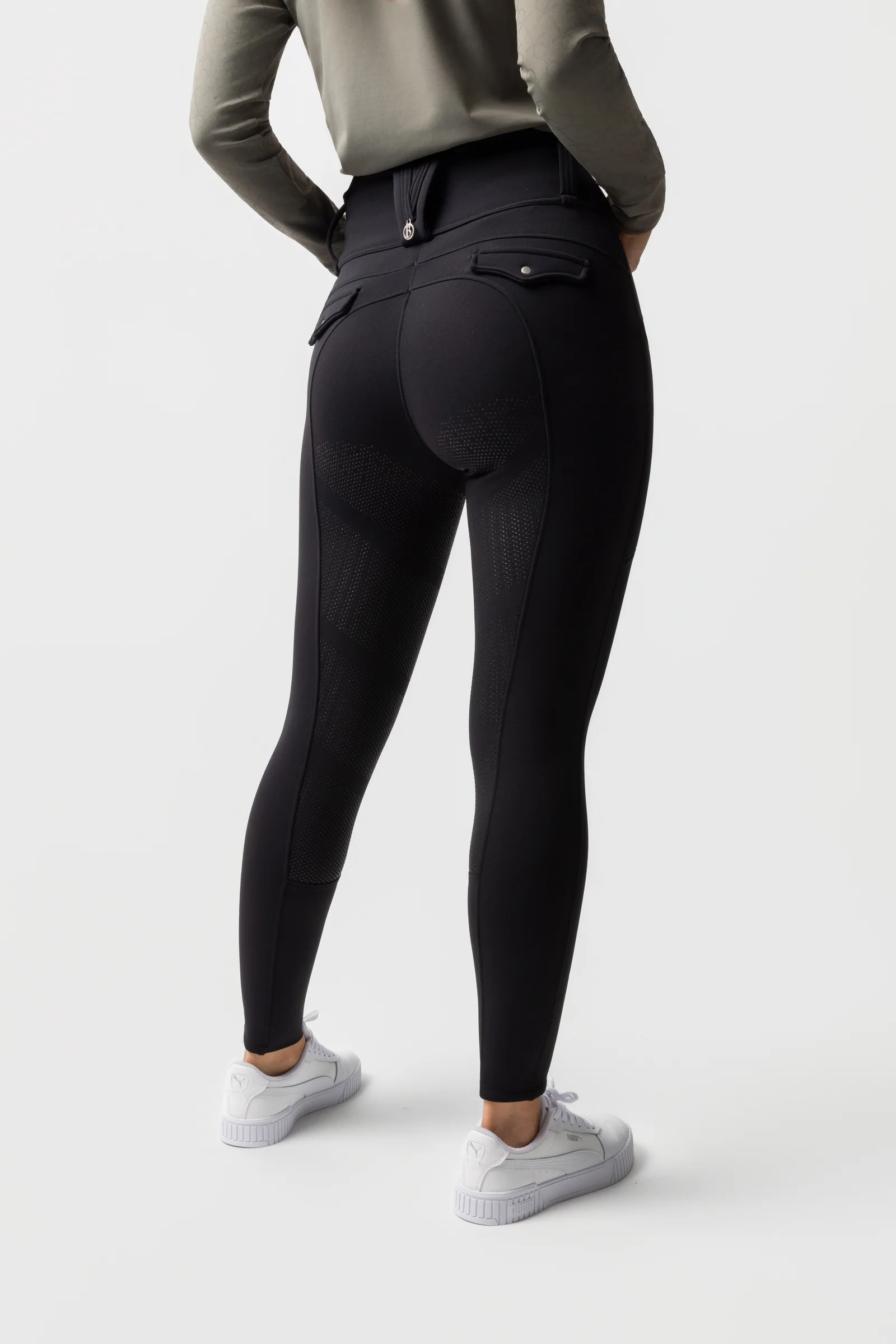 Chiara damskie bryczesy kompresyjne thermo full grip Black beauty 38