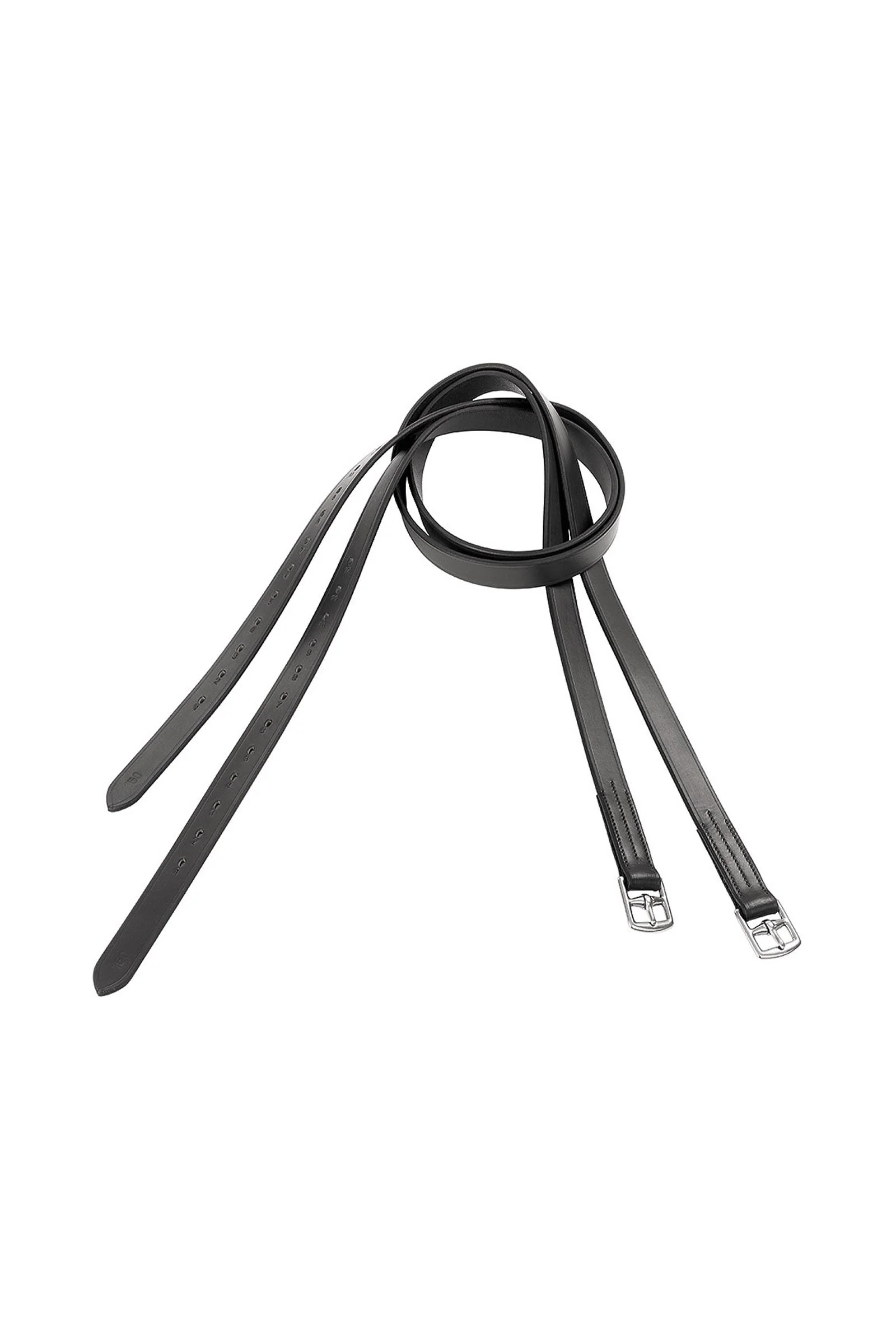 Basic skórzane puśliska z owalnymi otworami Black 160 cm