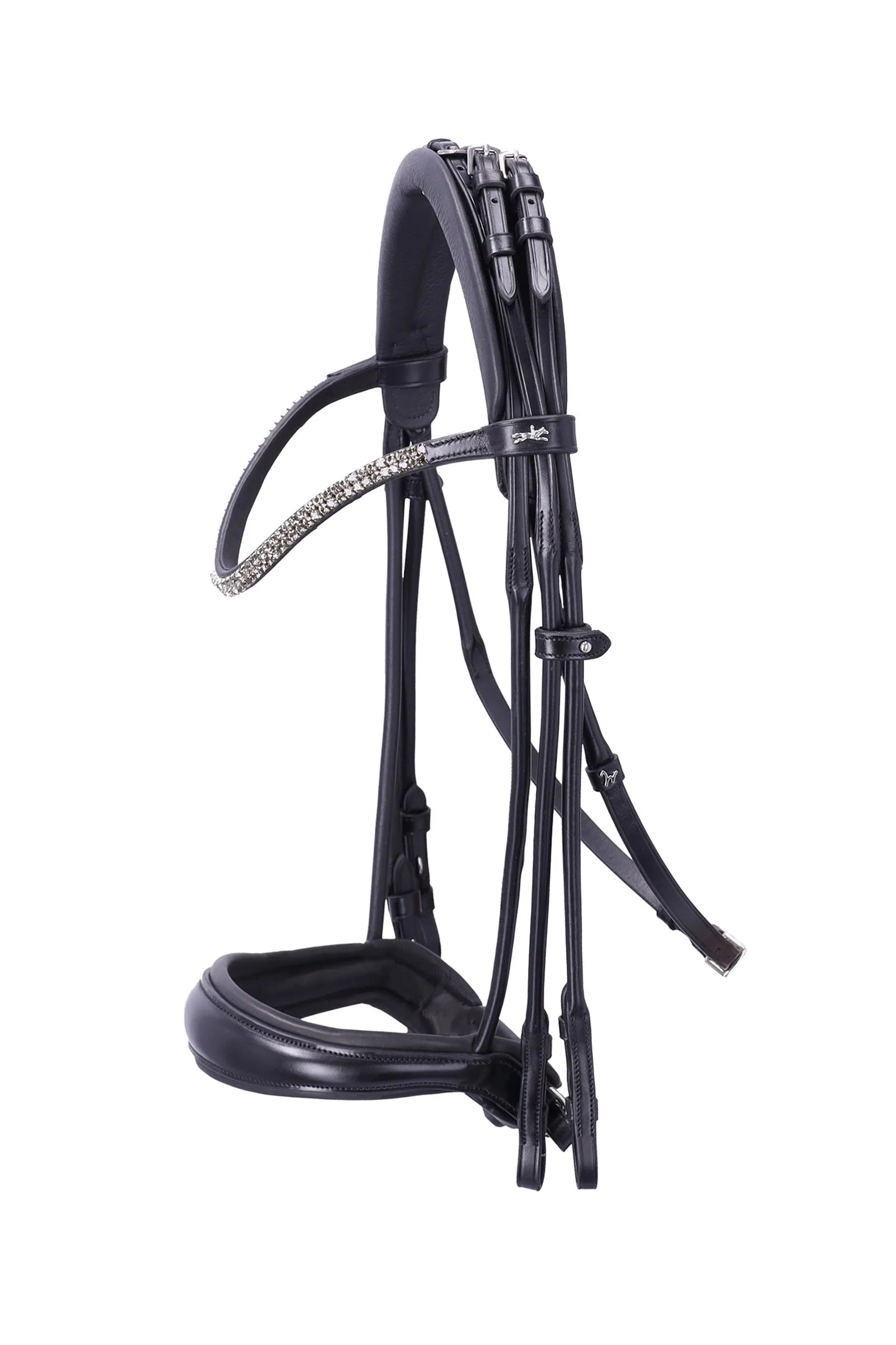 Bella Rose Double Bridle - Isabell Werth Collection black/silver C