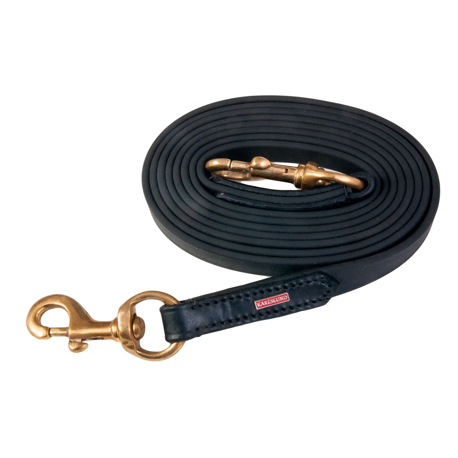 Wodze BioThane Black/Brass Koń islandzki