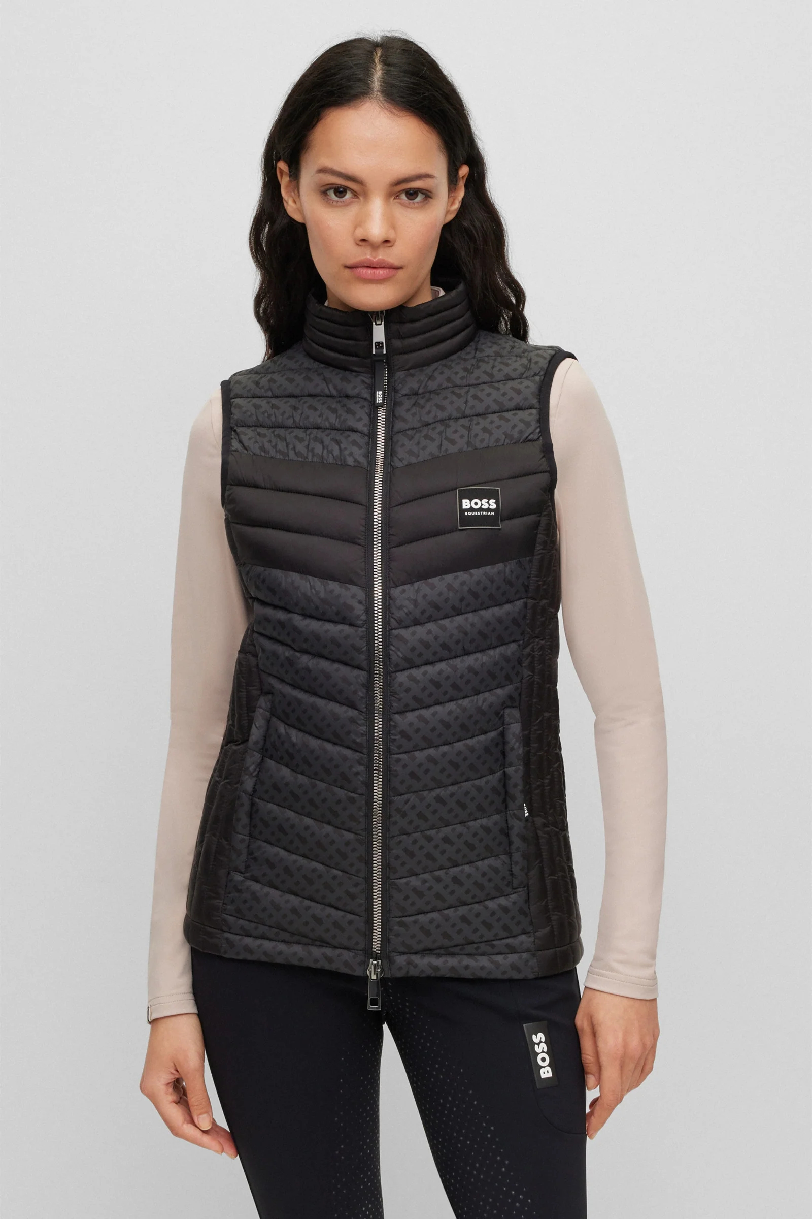 Damska kamizelka z monogramem Boss Bea Black L