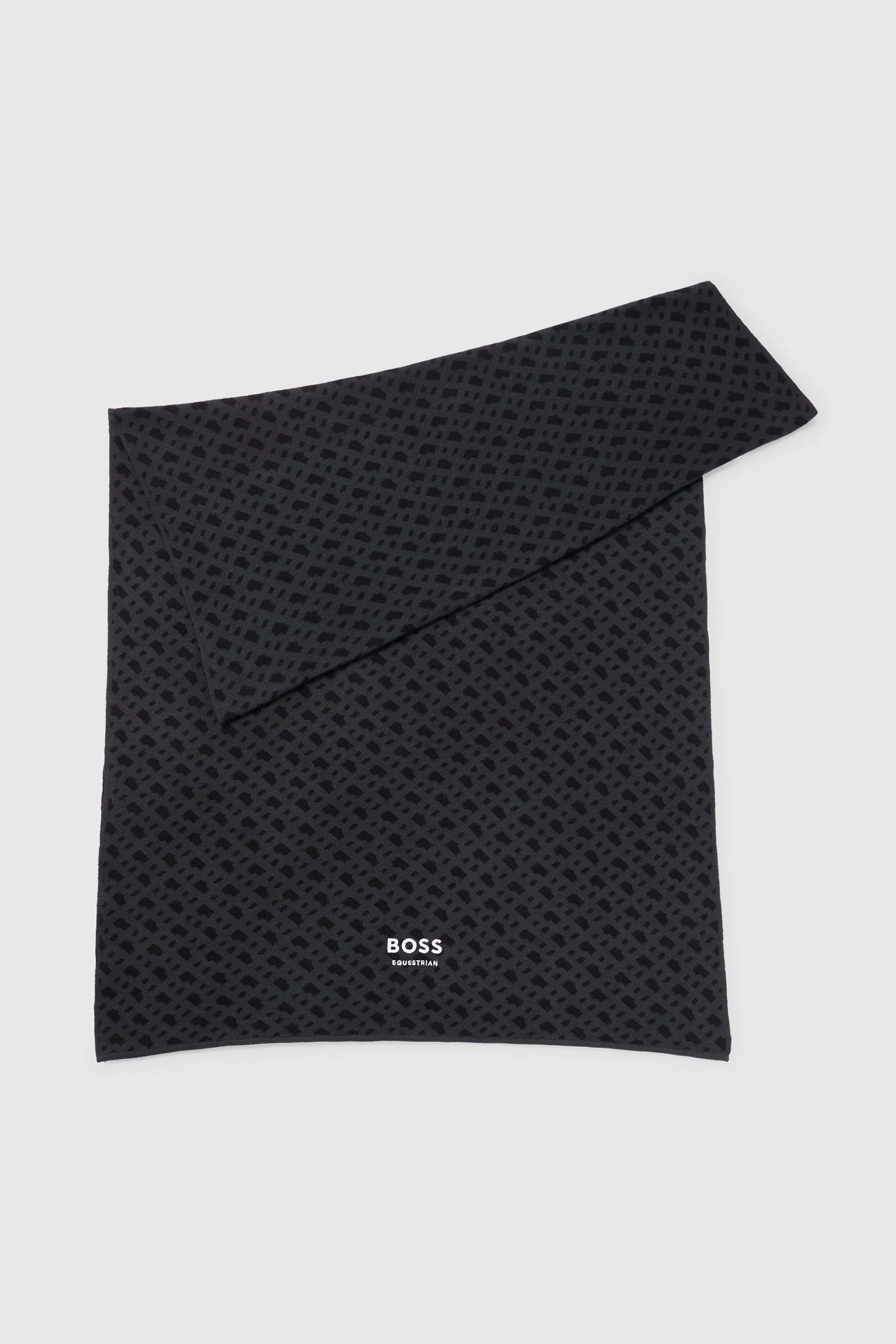Szalik z monogramem szefa Black Rozmiar uniwersalny