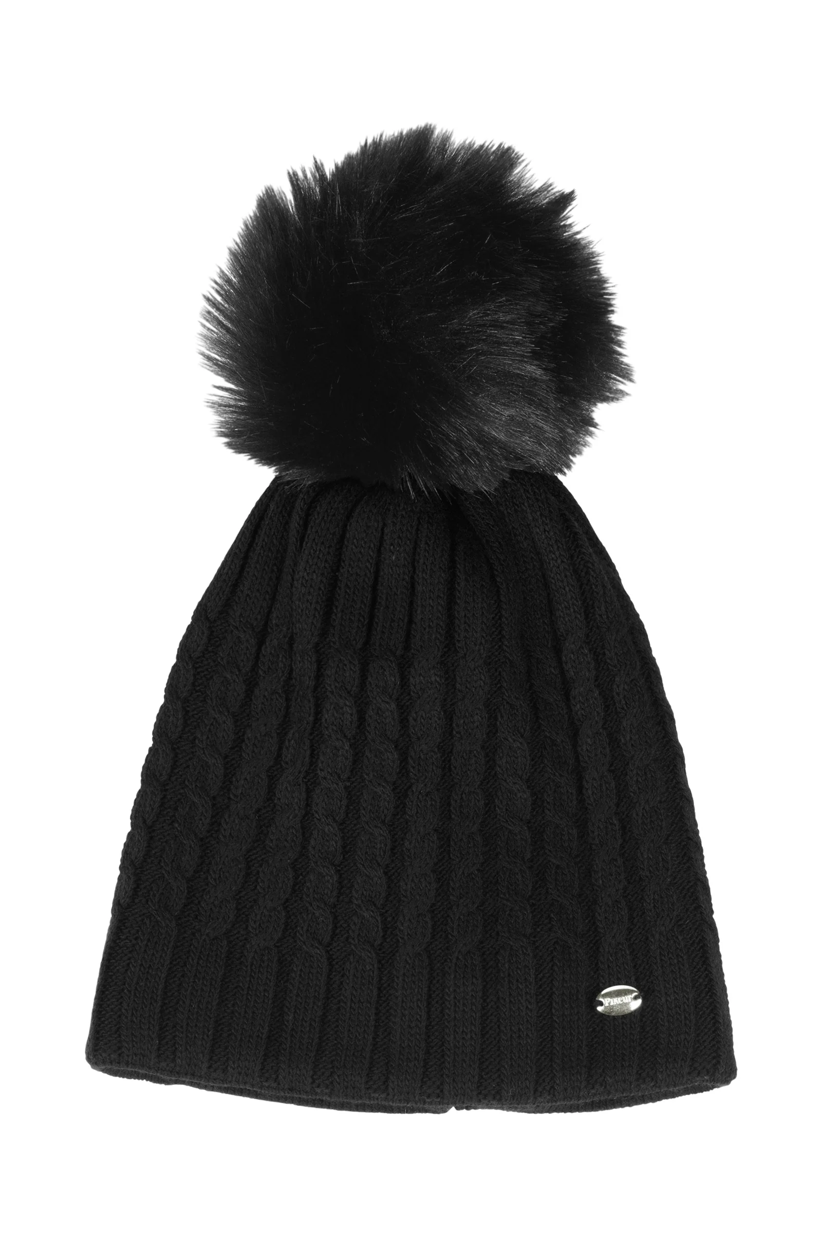 Dzianinowa czapka z pomponem Pikeur Black 53-55