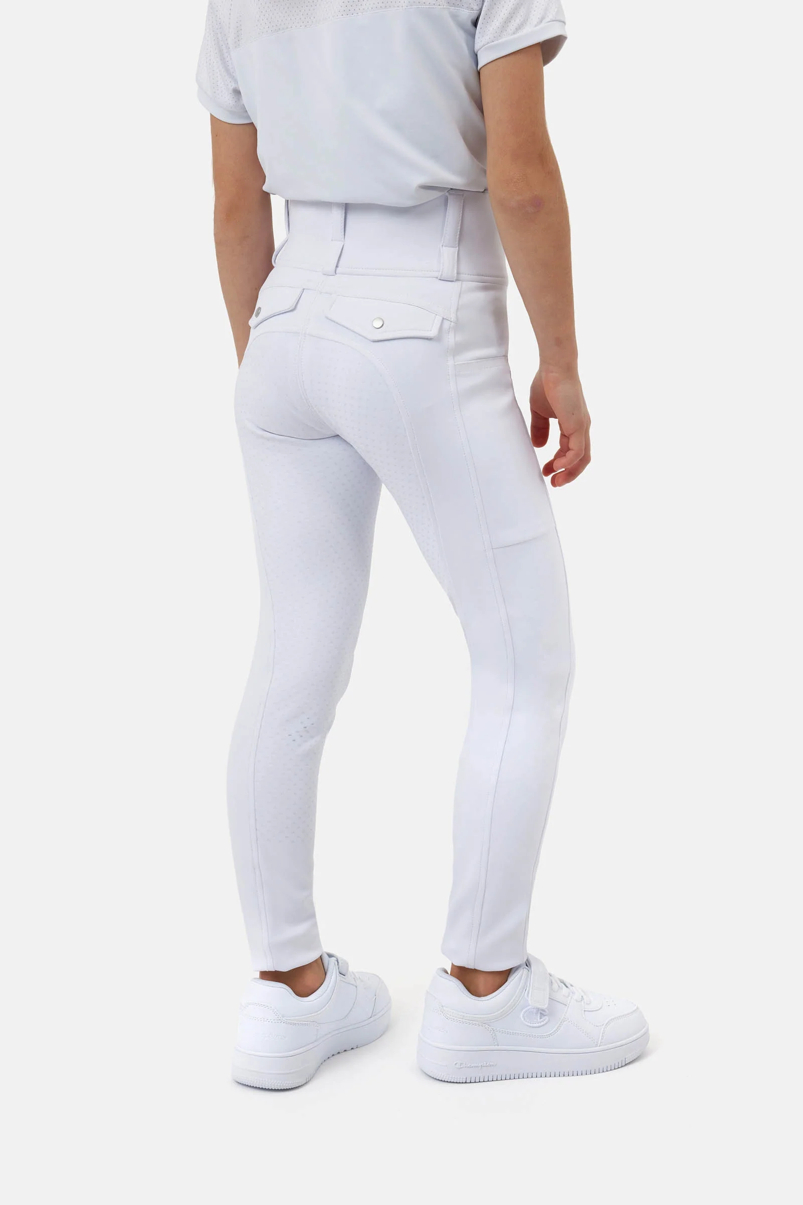 Young Rider Anya hybrydowe bryczesy full grip White 158-164