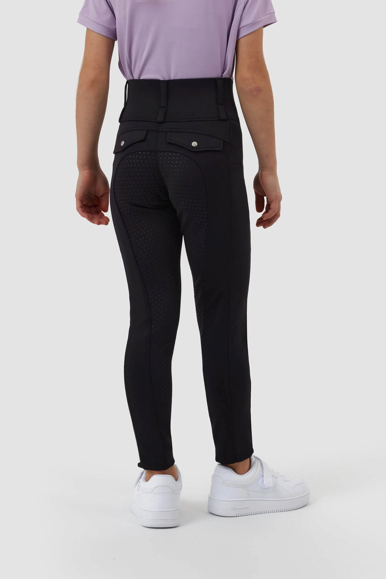 Young Rider Anya hybrydowe bryczesy full grip Black 134-140