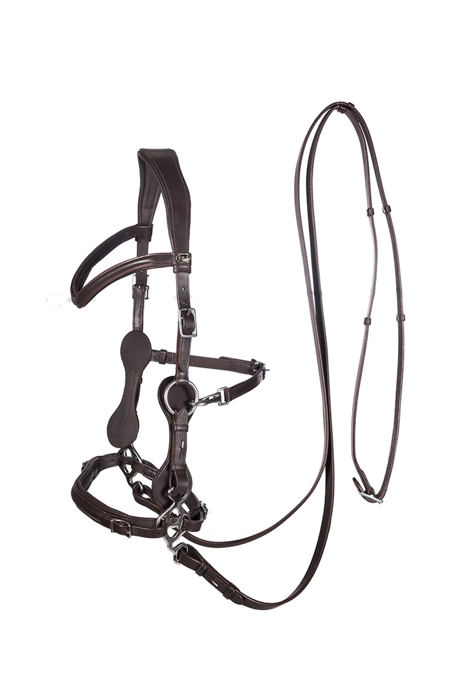 Artykuły F.R.A. Freedom Riding, ogłowie Calli Hackamore z wodzami (system 2) Brown P