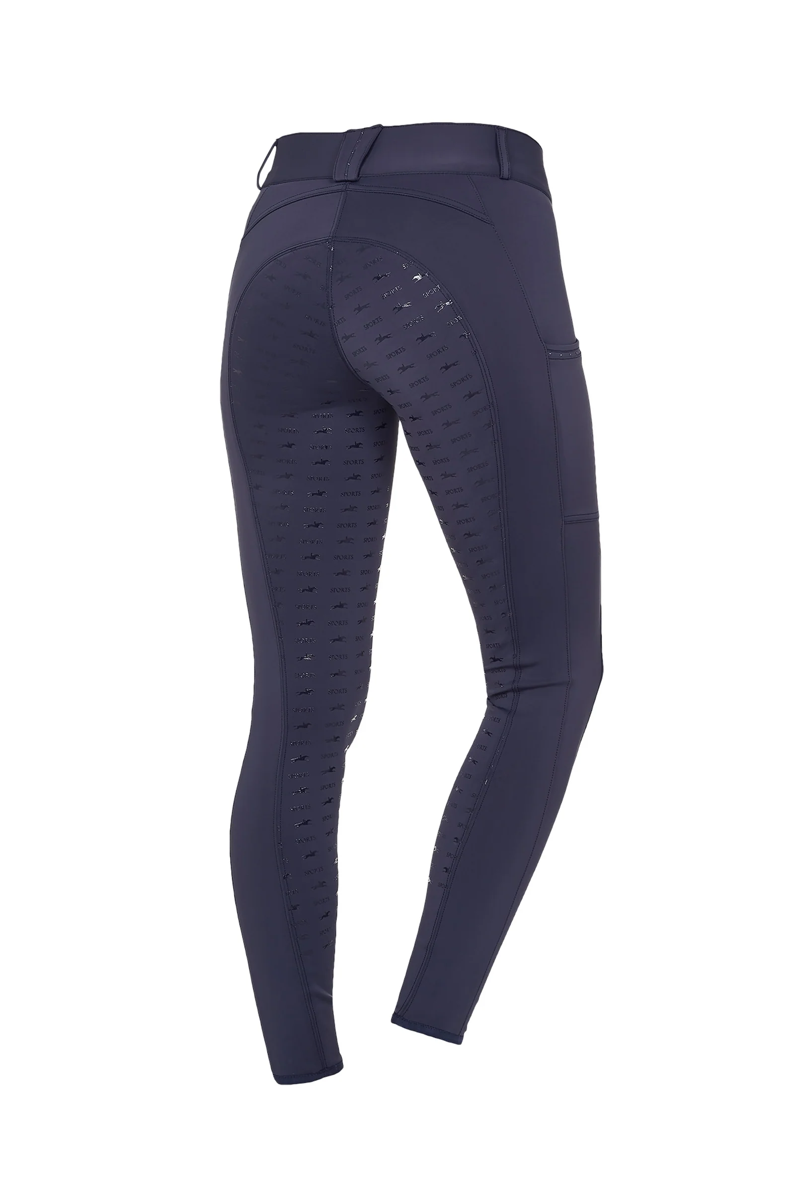 Carla damskie bryczesy jeździeckie z pełnym lejem Dark Blue 32 Regular
