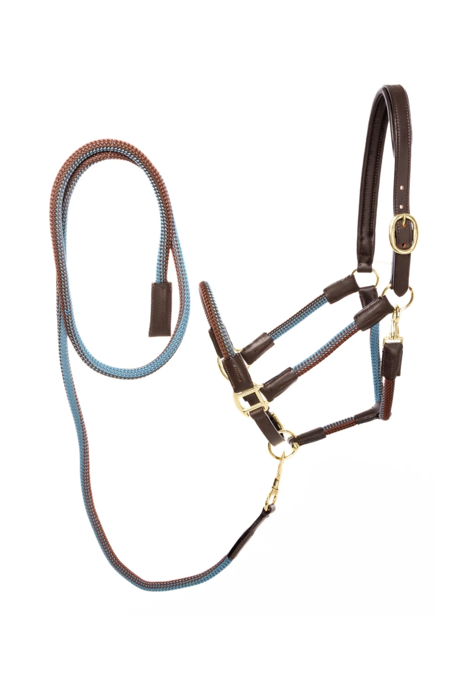 Cavo kantar z liny i skóry z uwiązem Black/Smokey Blue/Brown F