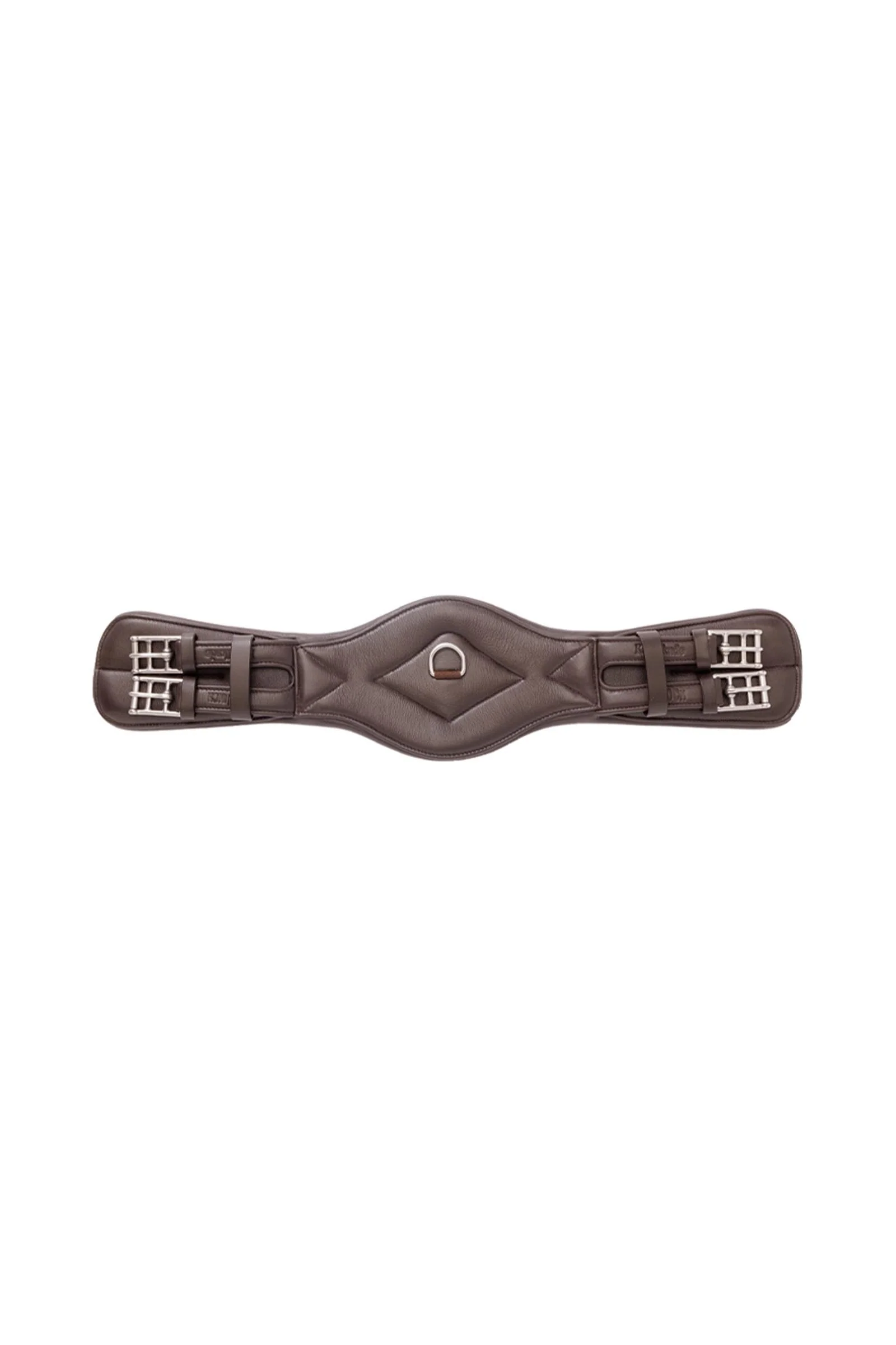 Comfort miękki skórzany popręg krótki bez elastycznych wstawek Brown/Brown 70