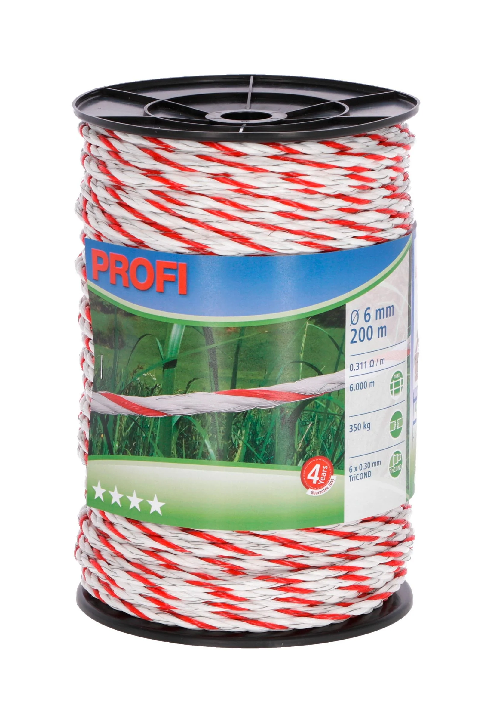 CORRAL lina ogrodzeniowa Profi 200 m × Ø 6 mm, 6 × 0,30 TriCond White/Red Rozmiar uniwersalny