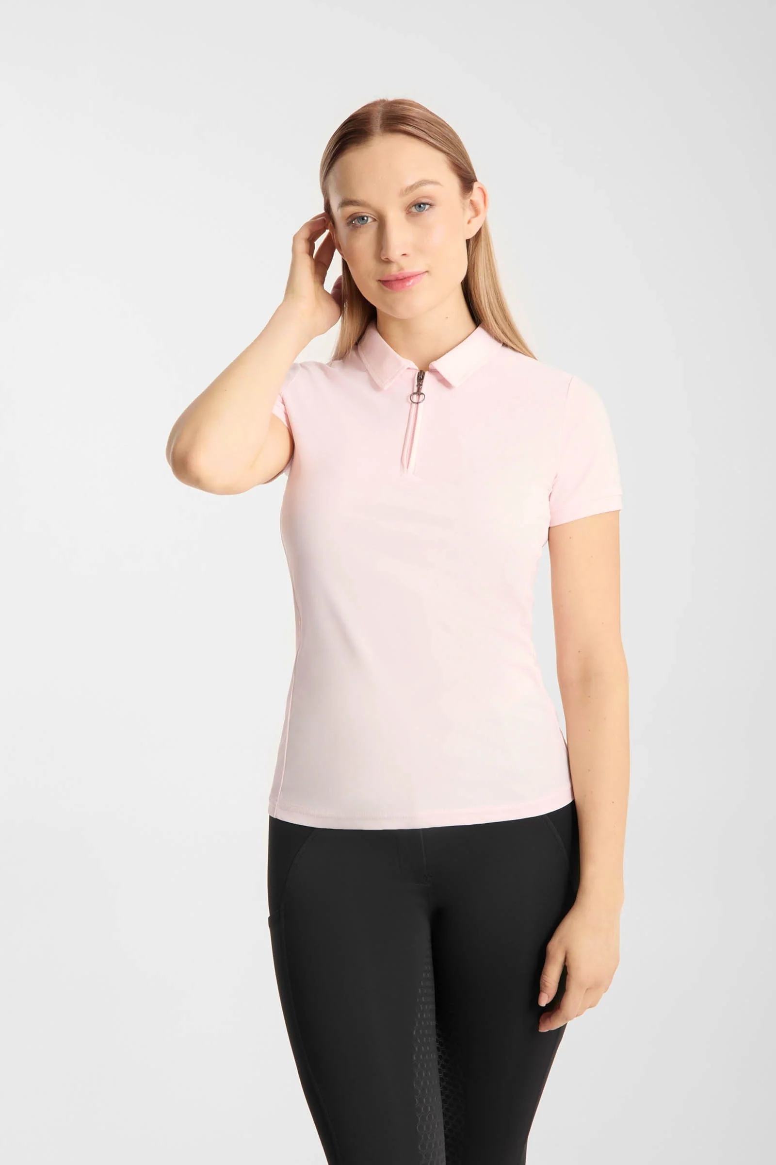 Damska techniczna koszulka polo Willow Barely Pink 34