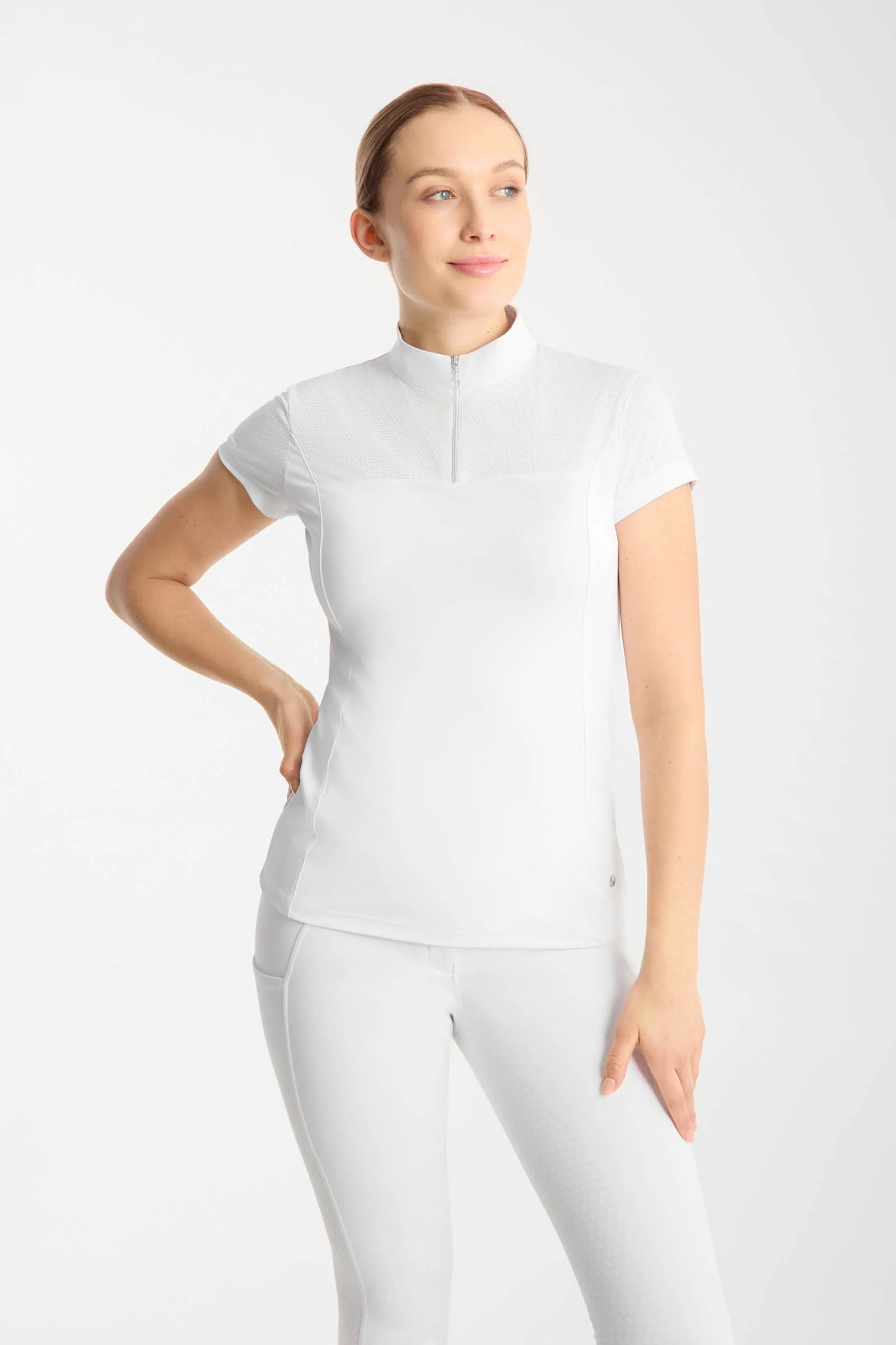 Louisa damska koszula konkursowa mesh White 32