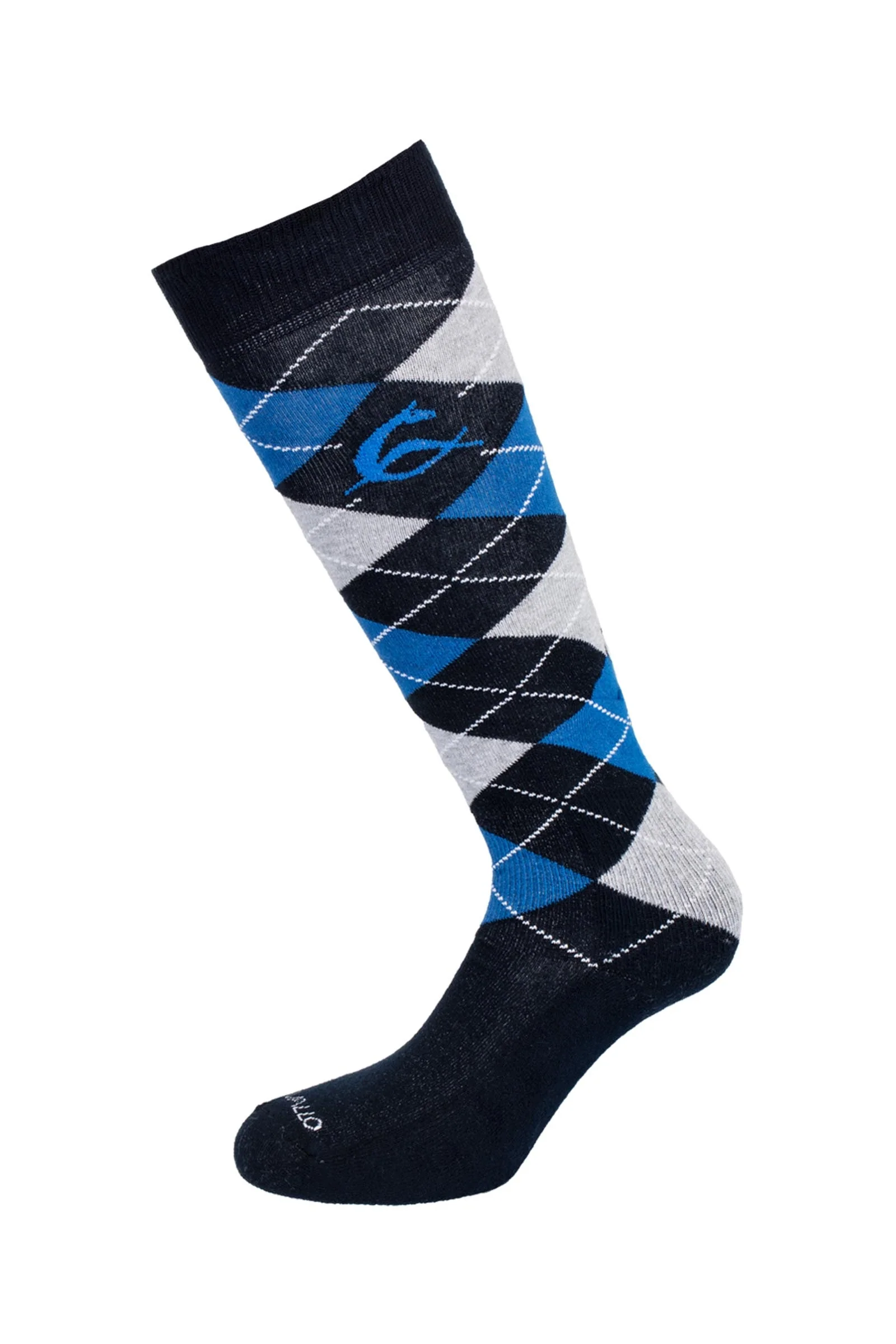 Bawełniane skarpety z wzorem diamentowym Dark Blue W/Blue & Grey Diamond 43-46