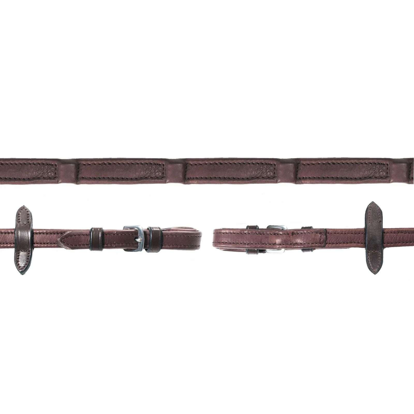 Wodze Schockmöhle Sports Durasoft, skórzane z nylonowym wypełnieniem Dark Brown/Silver X-Full