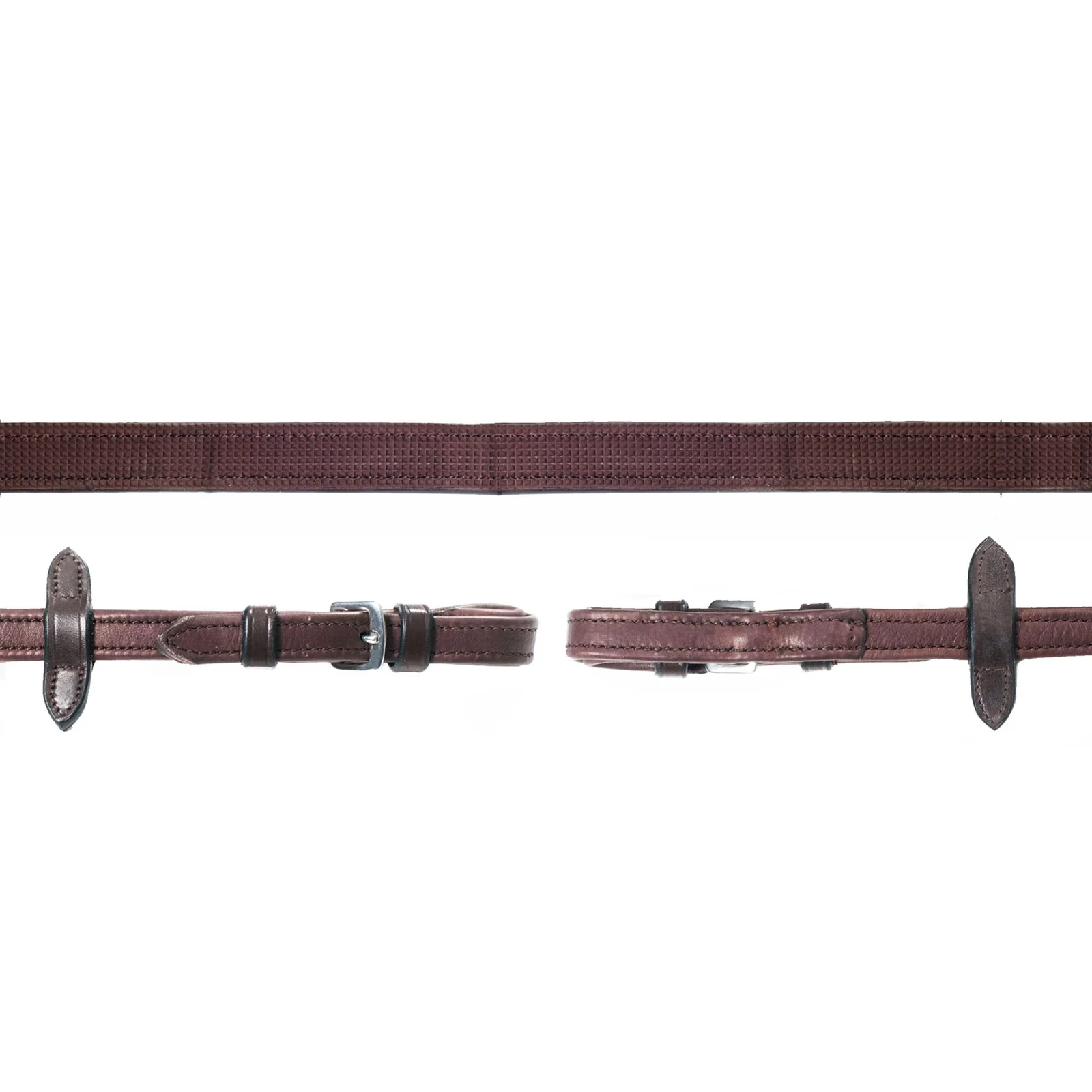 Wodze Schockmöhle Sports Durasoft, skórzano-nylonowe gumowane Dark Brown/Silver X-Full