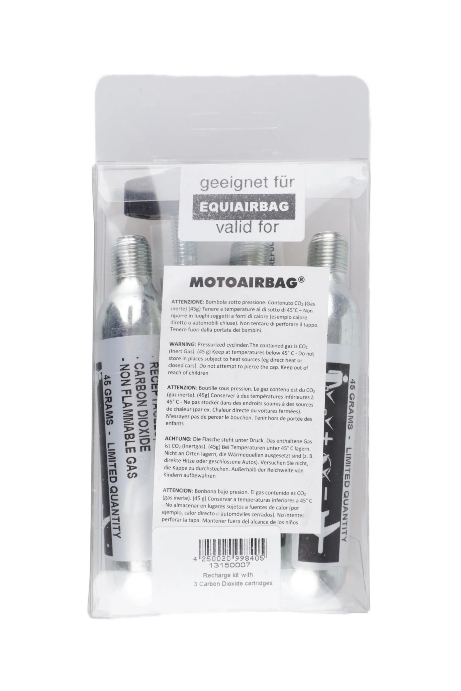 zestaw do ponownego napełniania EquiAirbag® (3 wkłady, narzędzie i instrukcja) Silver Rozmiar uniwersalny