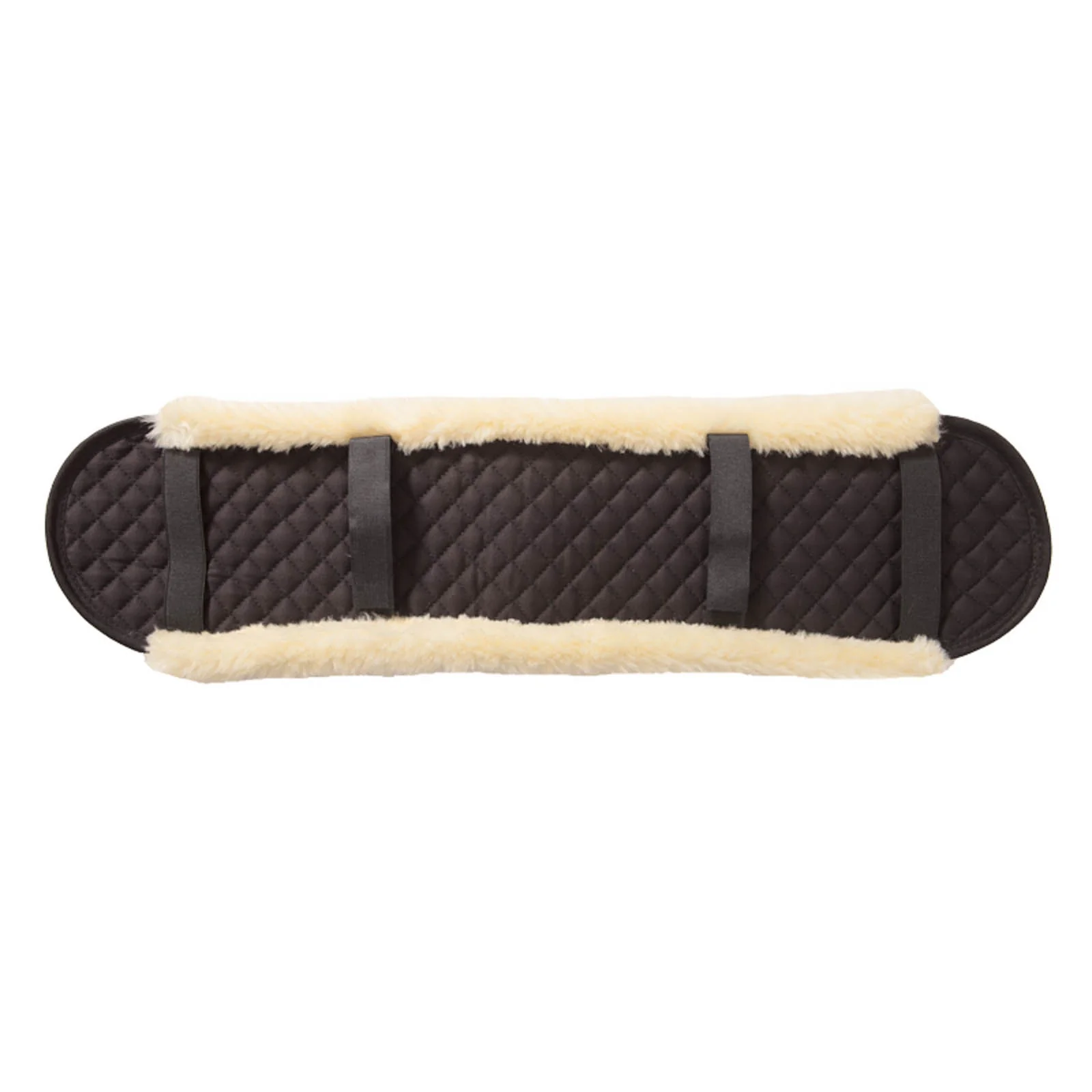 Pokrowiec na popręg ze sztucznego futra Beige 75 cm