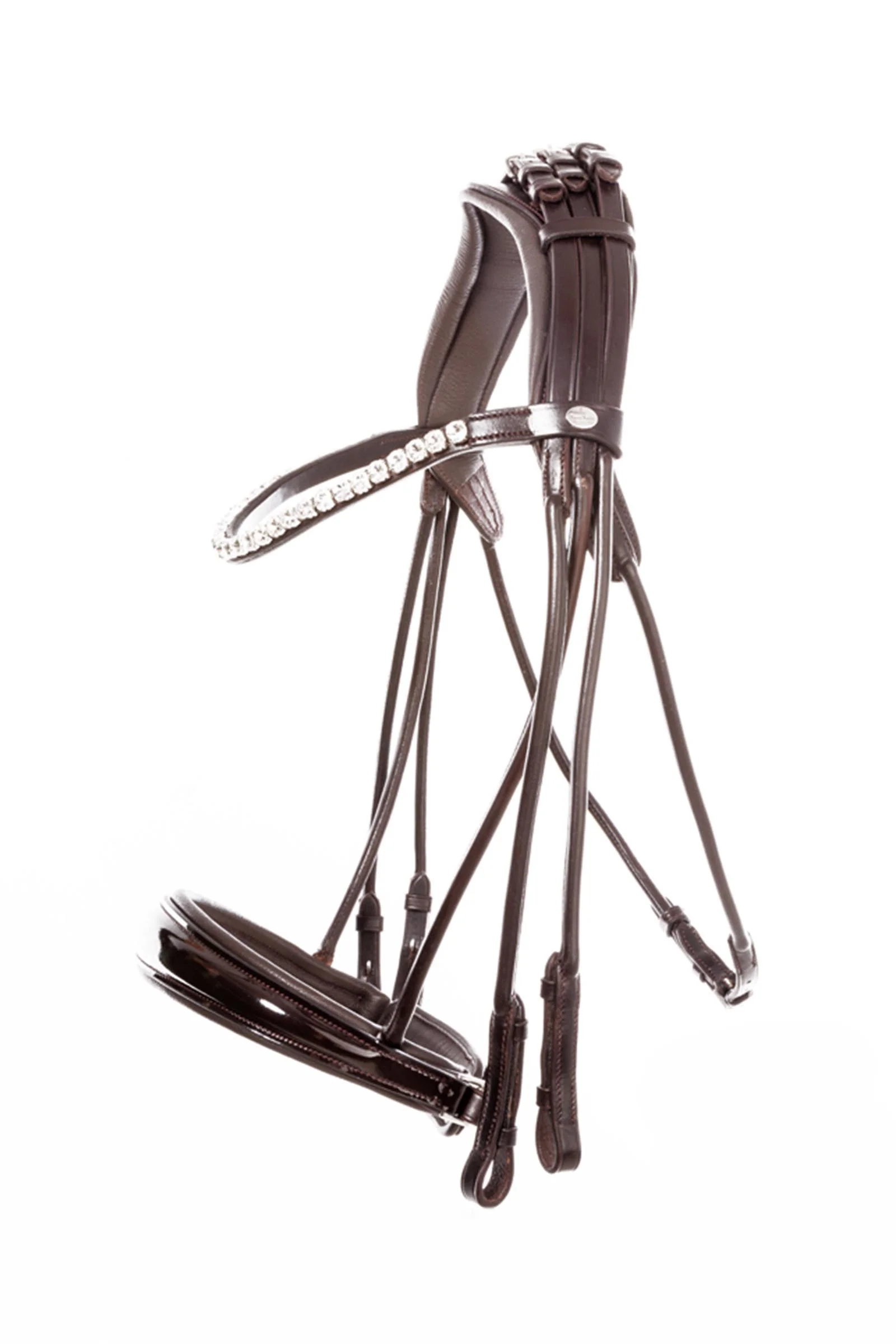 Fleur ogłowie podwójne Brown-Patent/Brown C