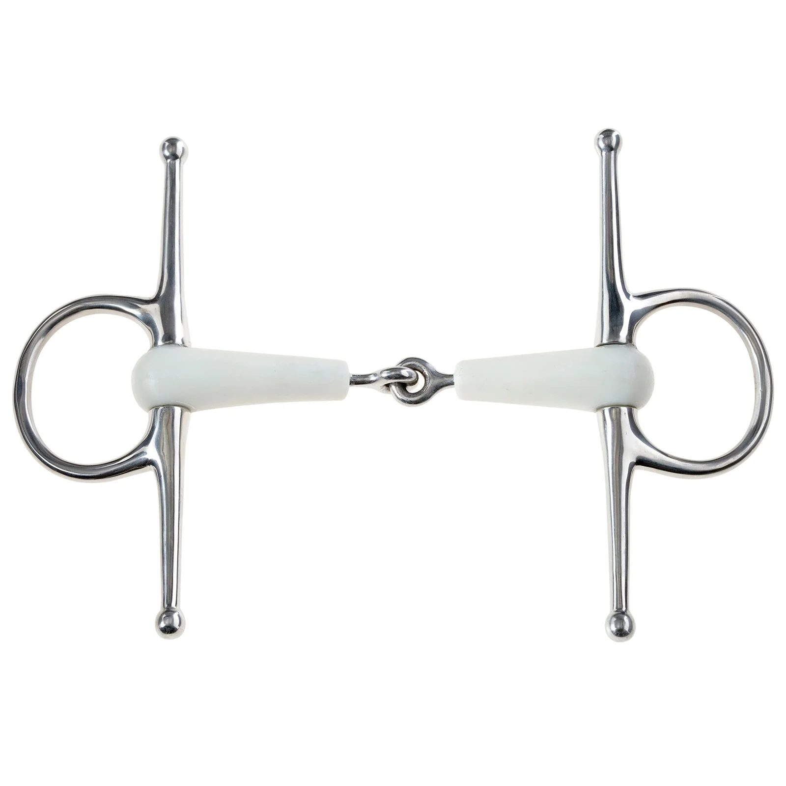 Wędzidło Flexi Jointed pełne z bocznymi skrzydełkami Ivory White 127 mm