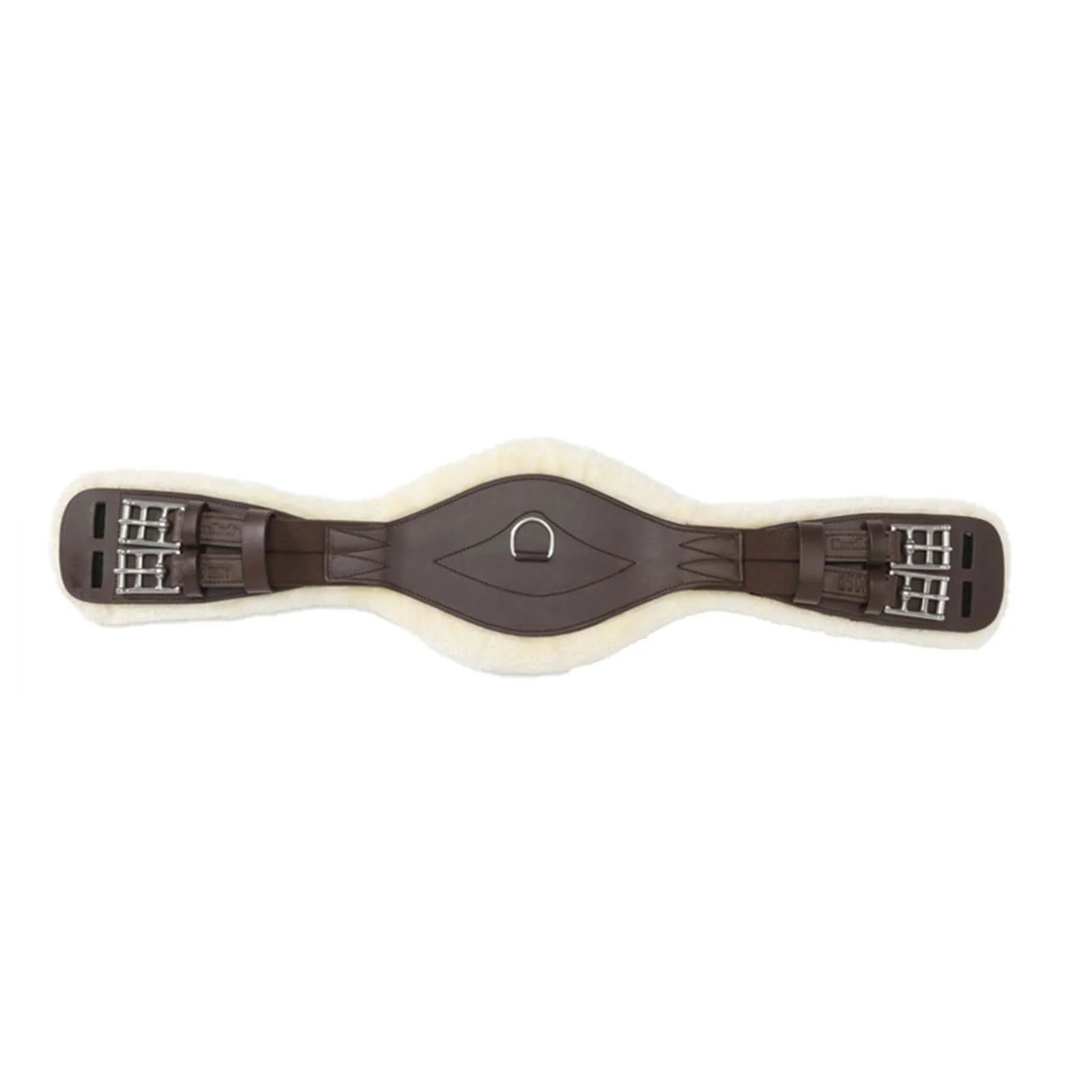 Krótki popręg Foster Comfort ze sztucznym futerkiem Brown 60 cm