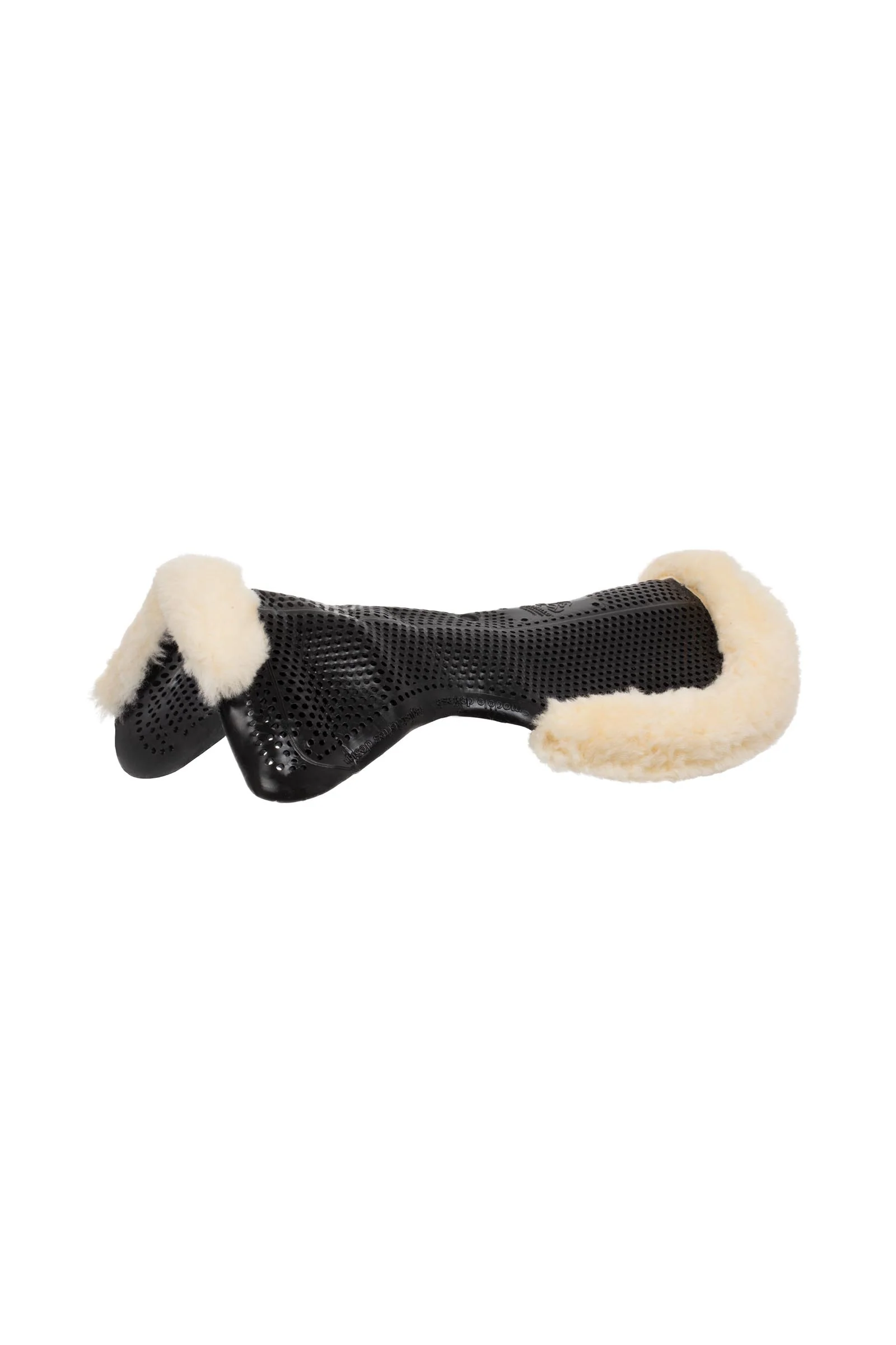 Żelowa podkładka antypoślizgowa Classic Pony z owczą skórą półwycięcie Black/Natural L