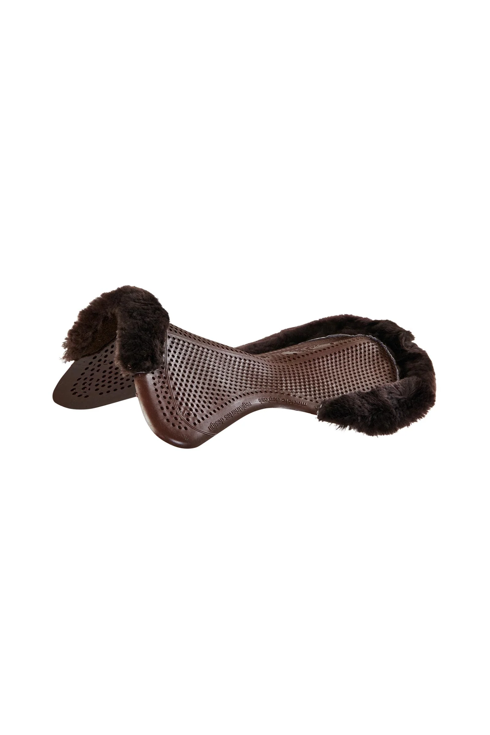 Żelowa podkładka antypoślizgowa Classic Pony z owczą skórą półwycięcie Brown/Brown L