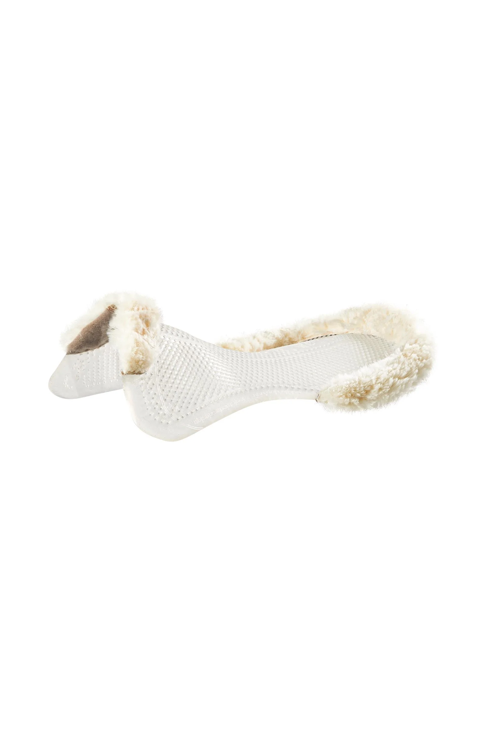 Żelowa podkładka antypoślizgowa Classic Pony z owczą skórą półwycięcie Transparent/Natural L