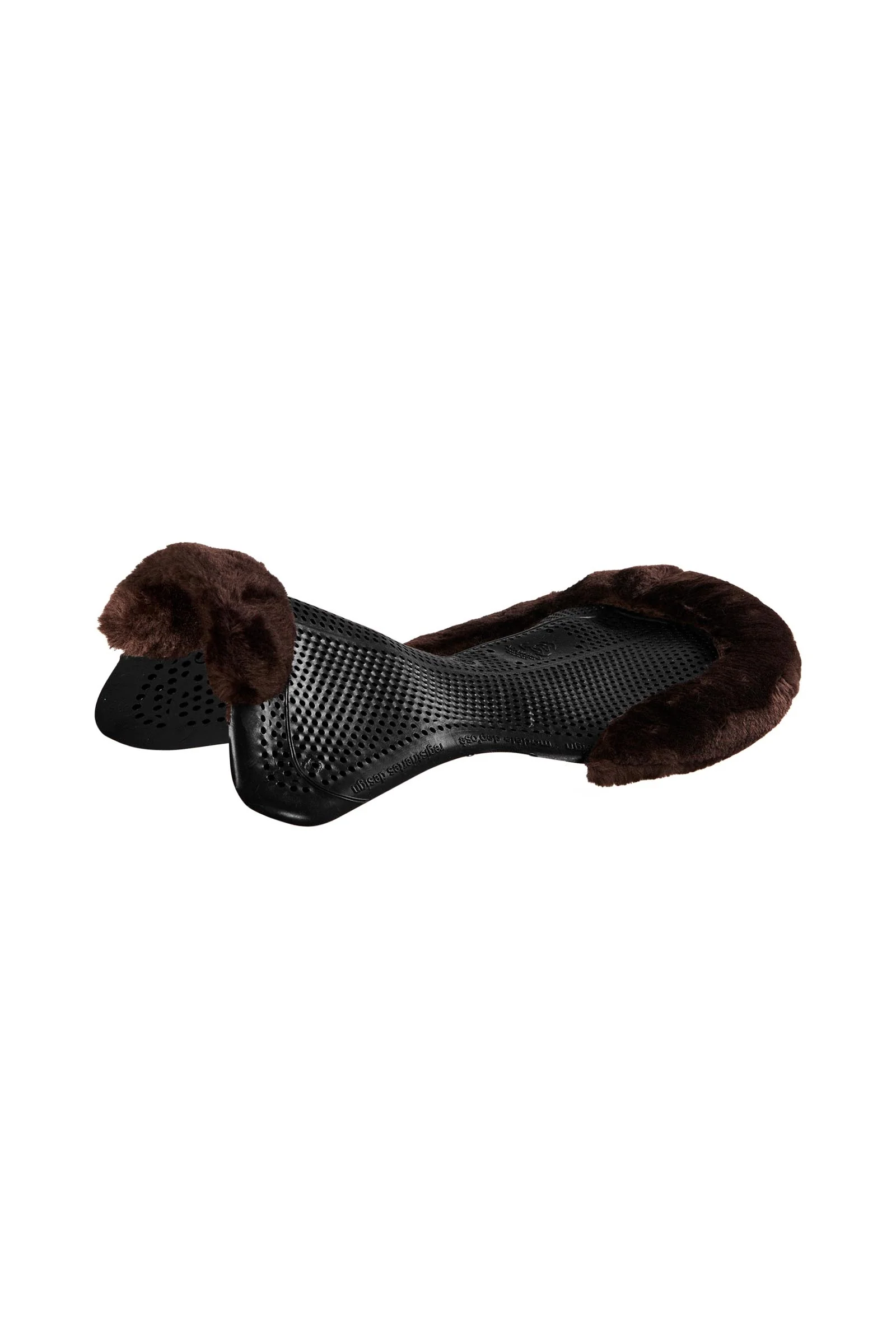 Żelowa podkładka antypoślizgowa Classic z sztuczną owczą skórą płaska Black/Brown L