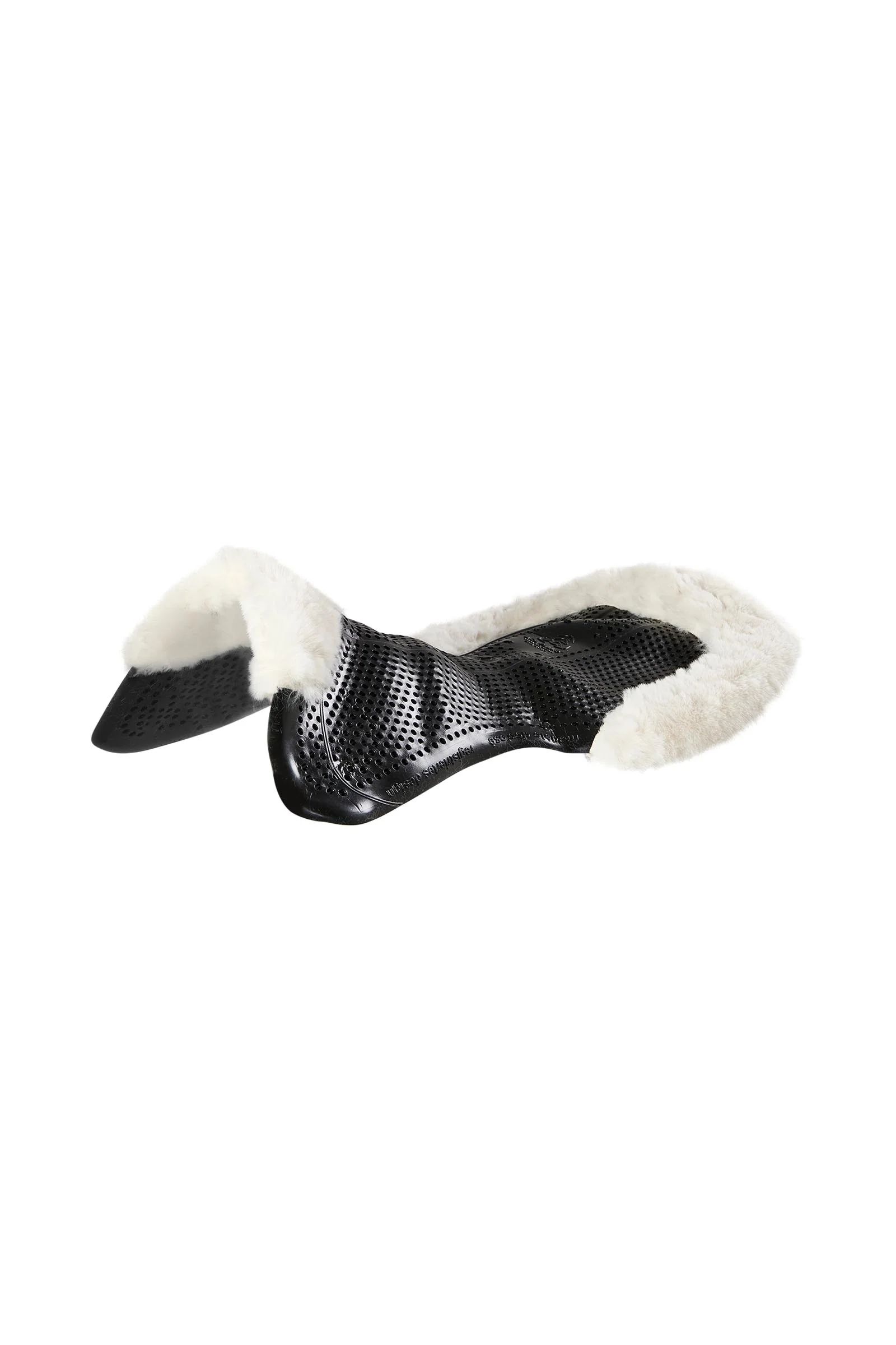 Żelowa podkładka antypoślizgowa Classic z sztuczną owczą skórą płaska Black/Natural M