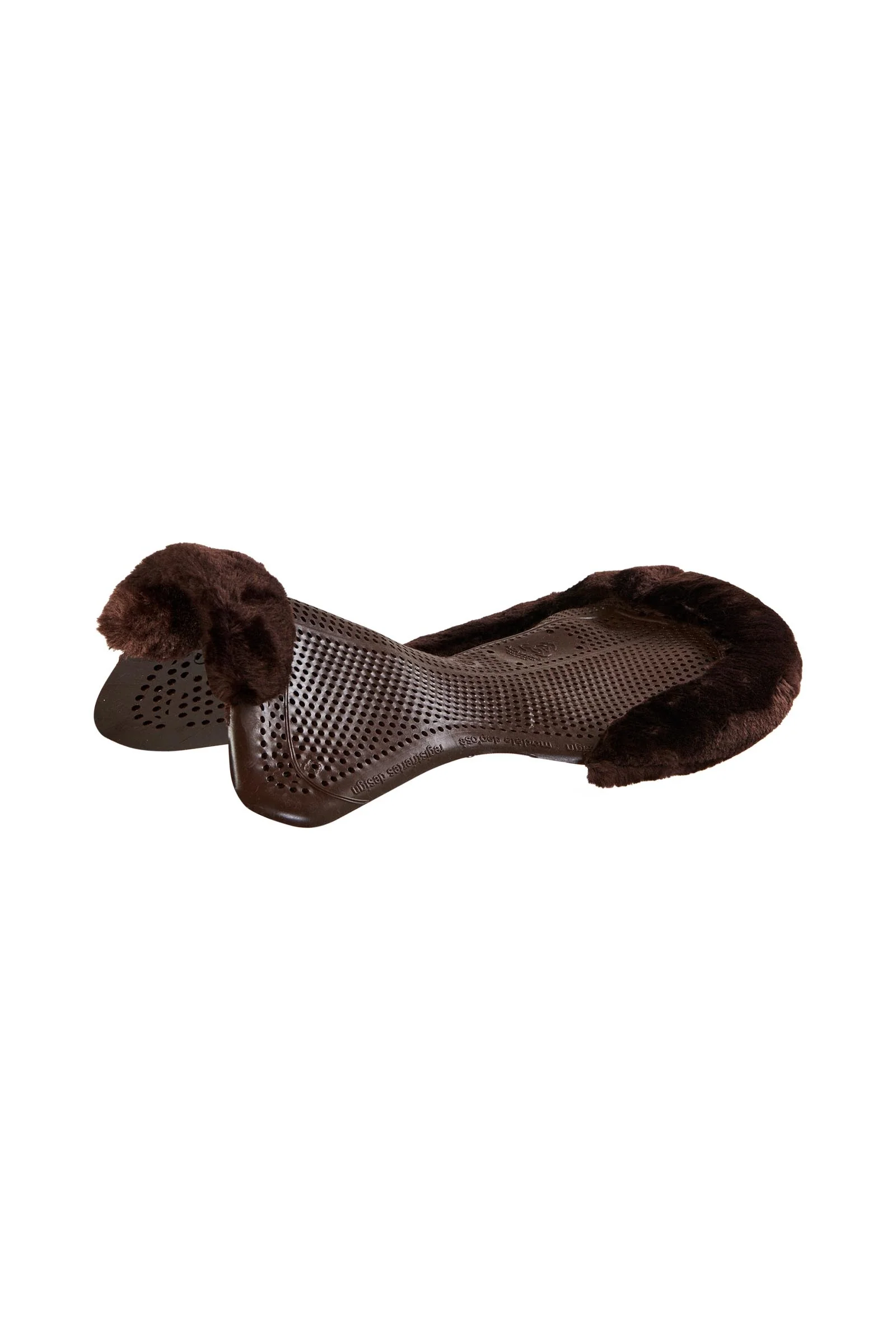 Żelowa podkładka antypoślizgowa Classic z sztuczną owczą skórą płaska Brown/Brown M