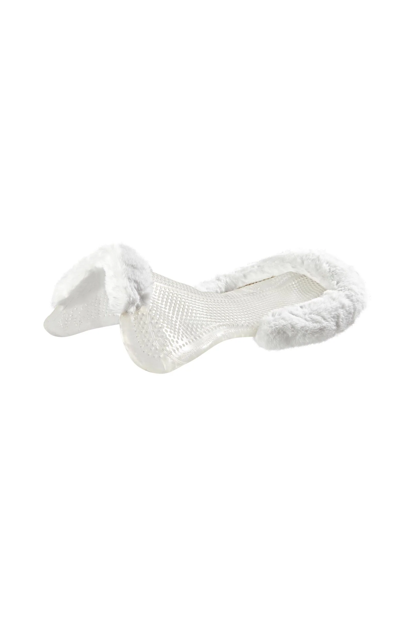 Żelowa podkładka antypoślizgowa Classic z sztuczną owczą skórą płaska Transparent/White M