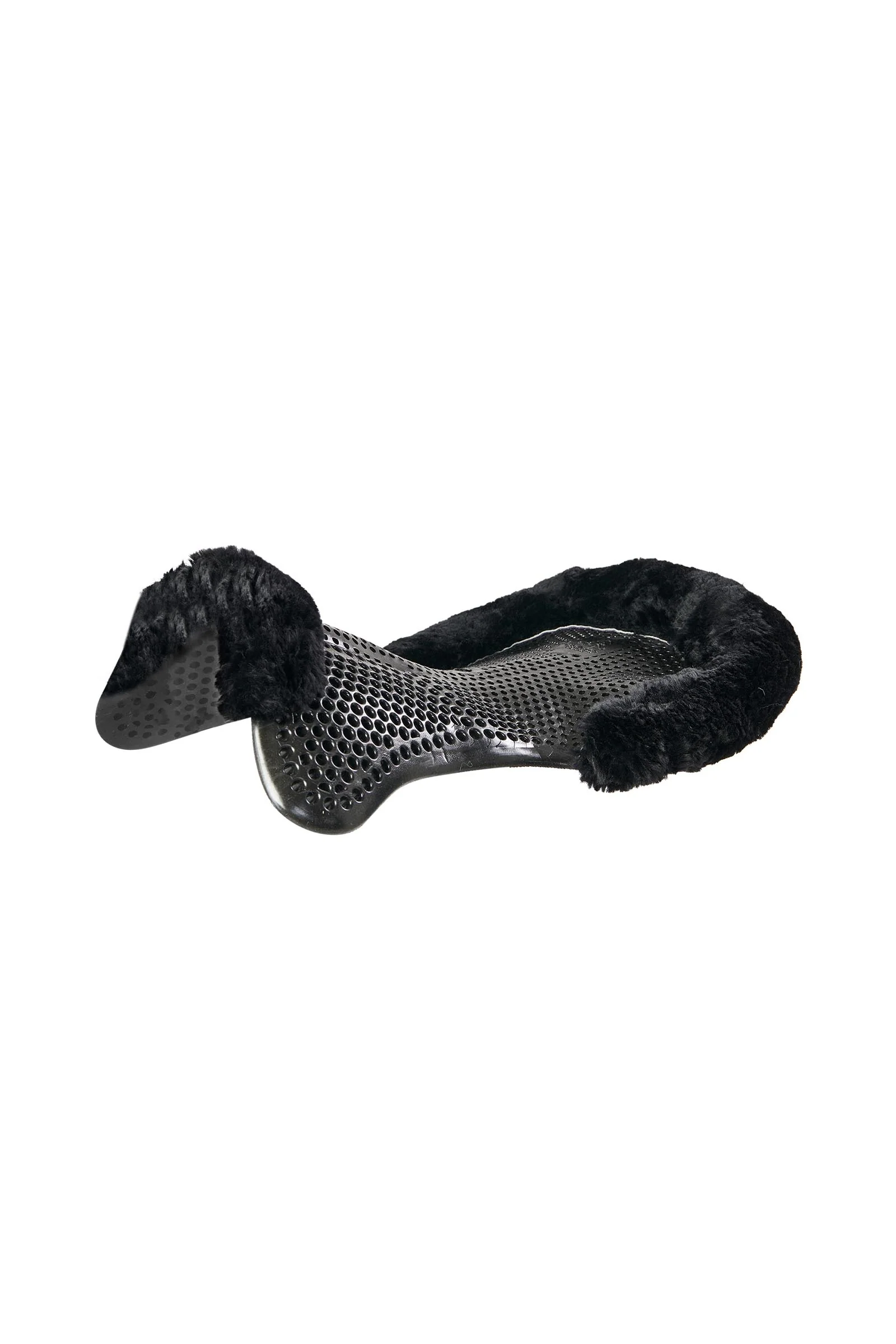 Żelowa podkładka antypoślizgowa Classic z owczą skórą podniesienie przodu Black/Black Rozmiar uniwersalny