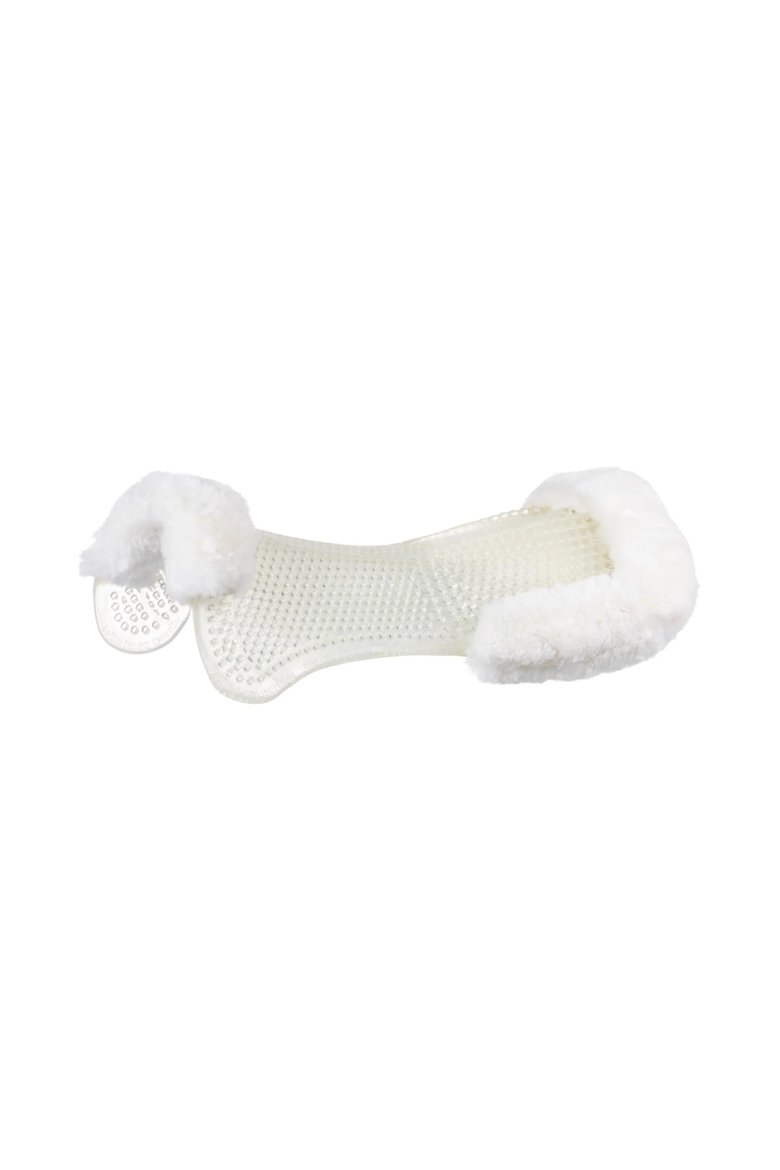 Żelowa podkładka antypoślizgowa Classic z owczą skórą podniesienie tyłu Transparent/White Rozmiar uniwersalny