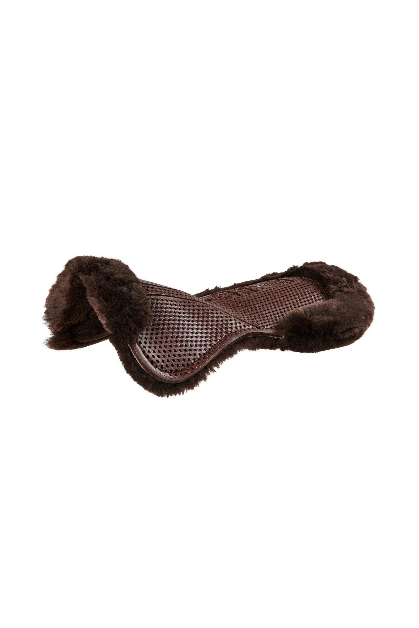 Żelowa podkładka antypoślizgowa Classic z owczą skórą płaska Brown/Brown L