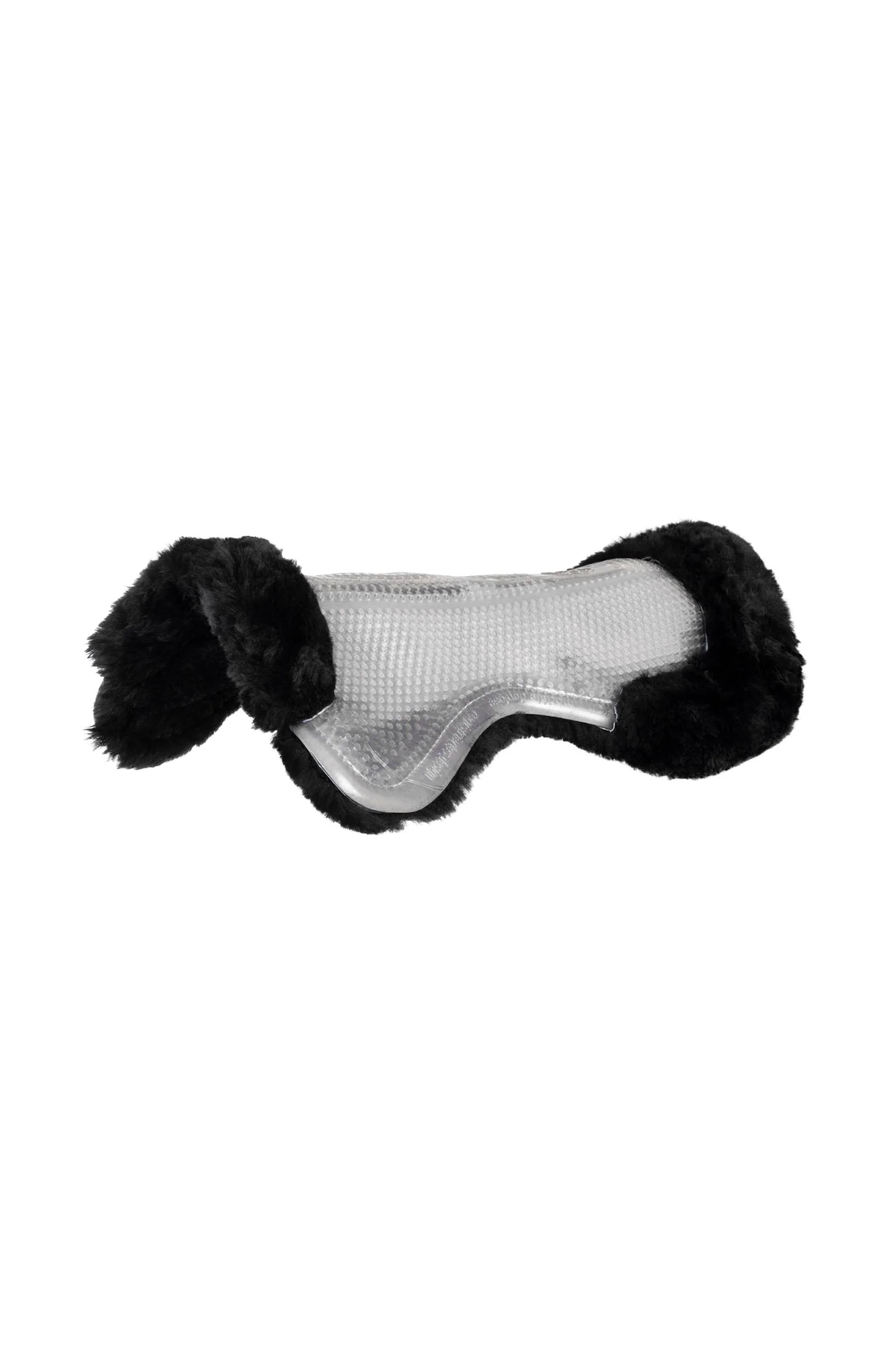 Żelowa podkładka antypoślizgowa Classic z owczą skórą płaska Transparent/Black M