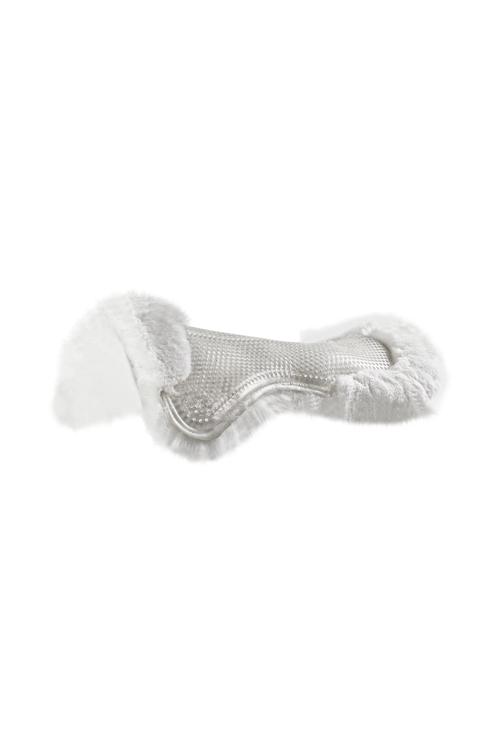 Żelowa podkładka antypoślizgowa Classic z owczą skórą płaska Transparent/White M