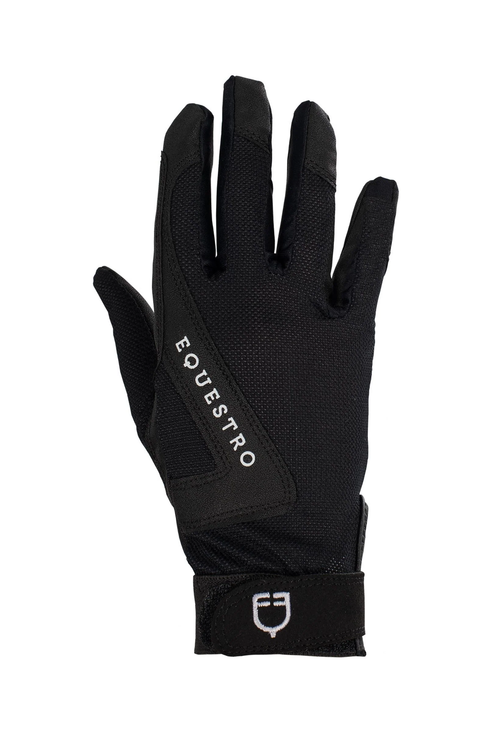 rękawiczki jeździeckie materiał techniczny Black L