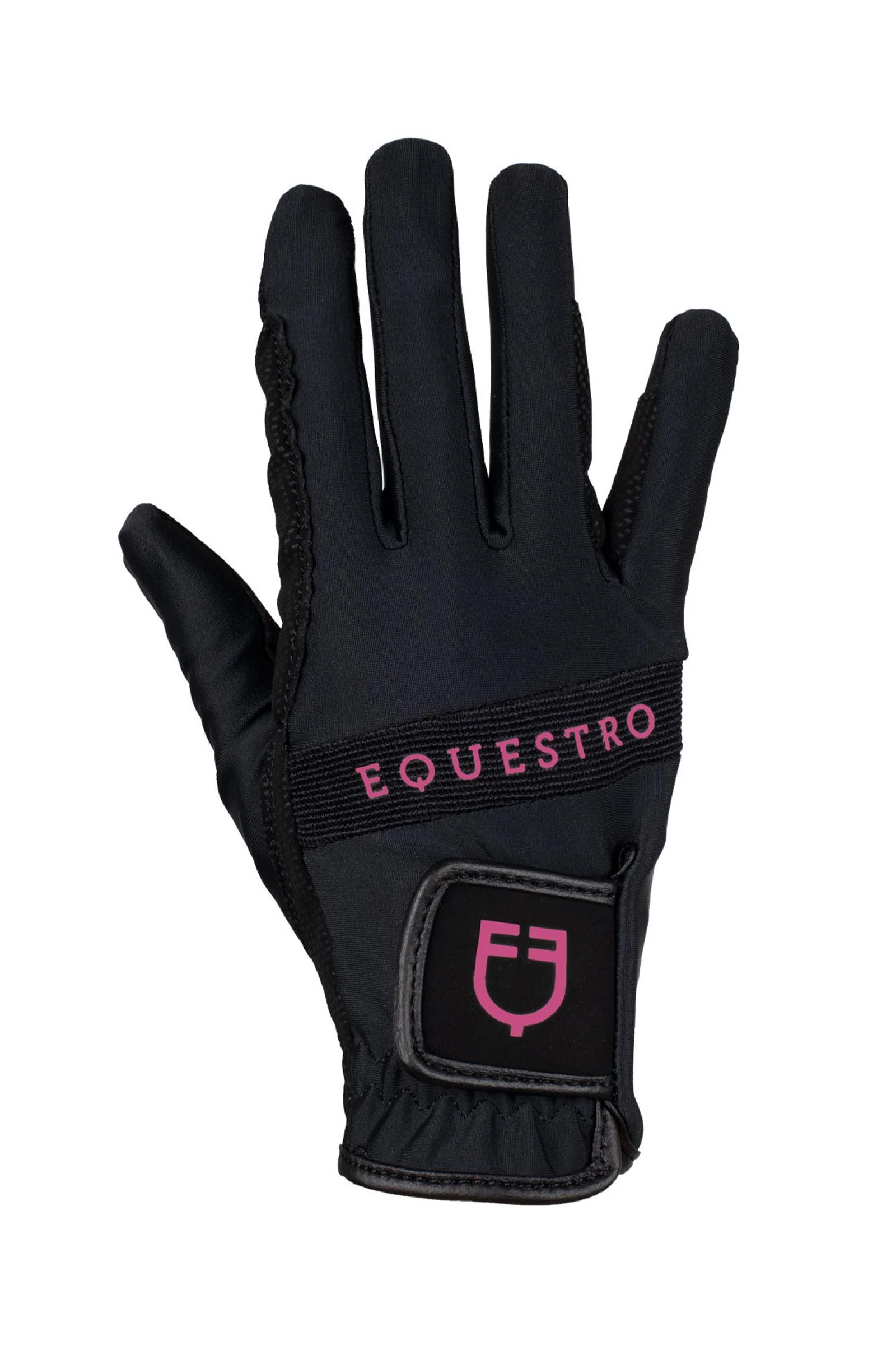 rękawiczki jeździeckie z materiału technicznego z wielokolorowym logo Black/Fucsia 10