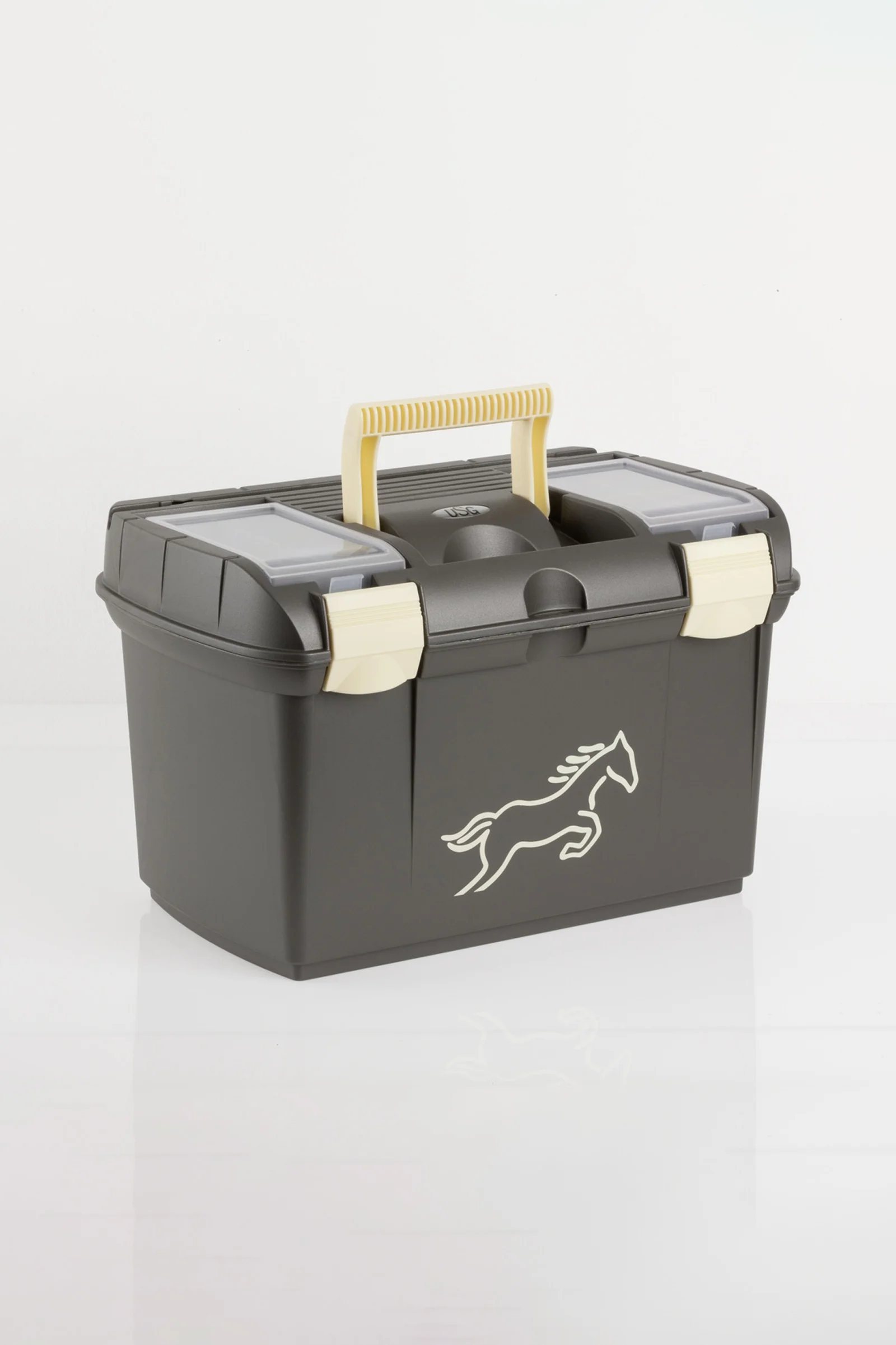 skrzynka do czyszczenia z uchwytem na szczotki Metallic Black/Beige Rozmiar uniwersalny