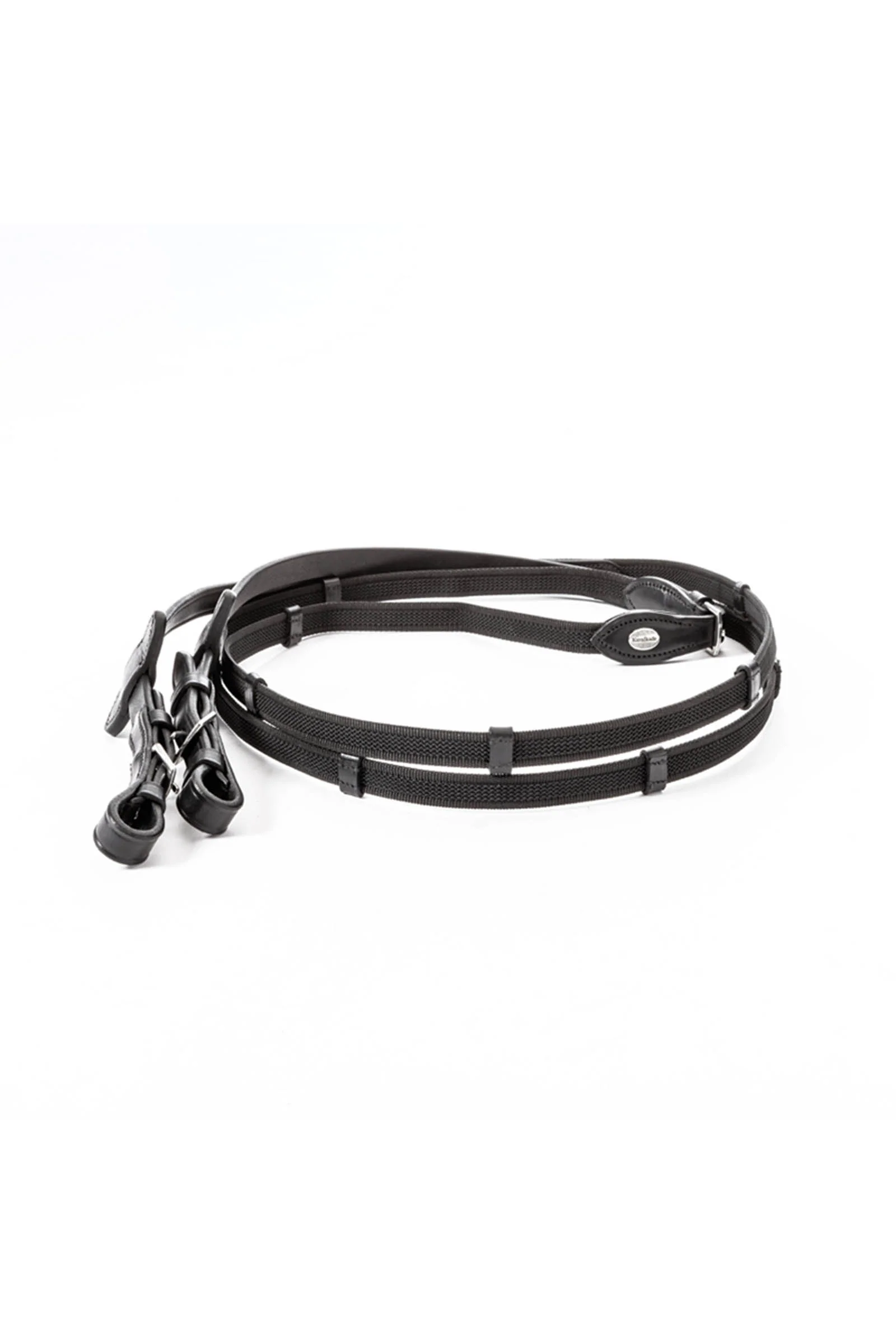 Gumowane wodze z rowkami, 16 mm Black X-Full