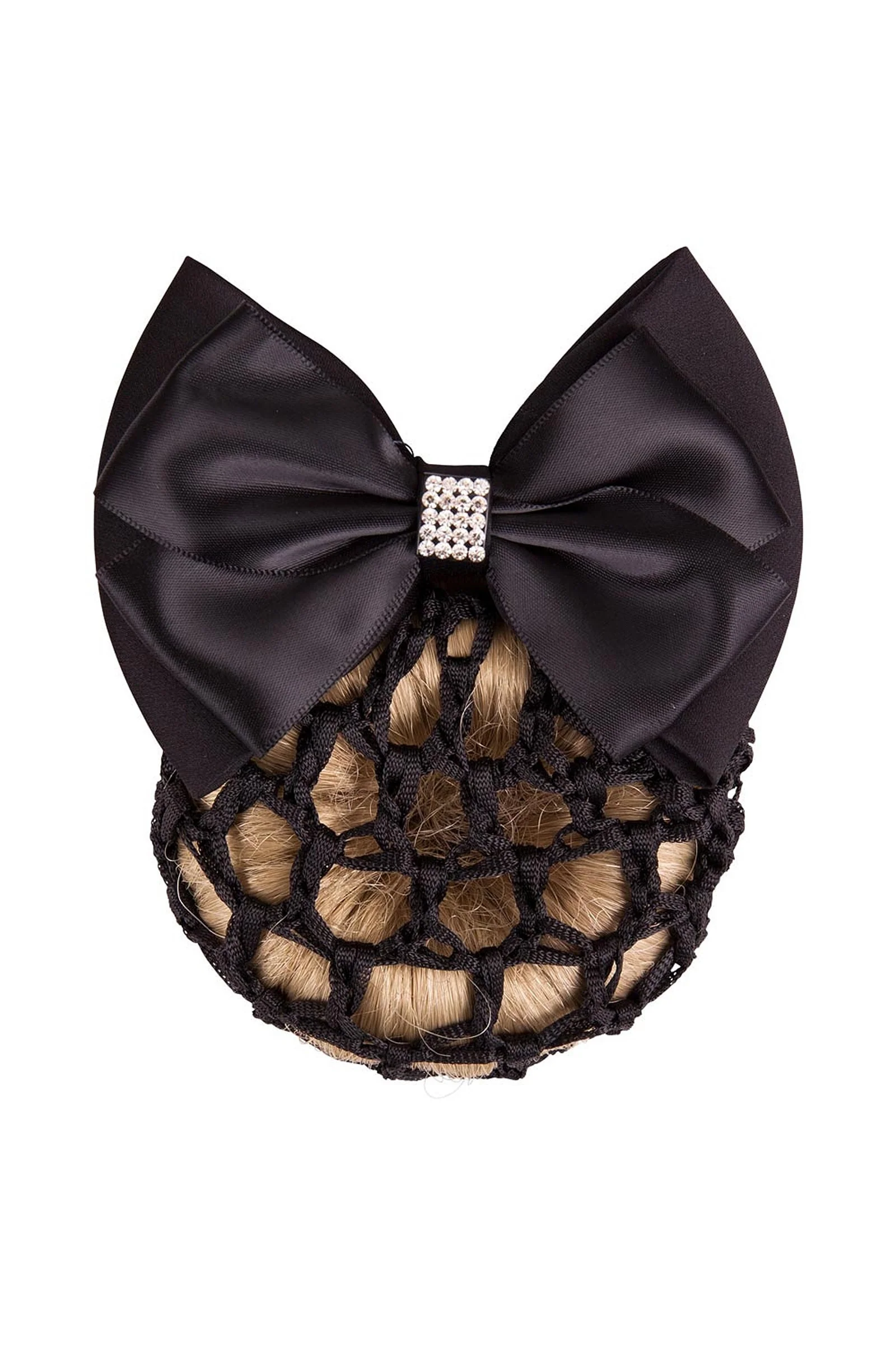 błyszcząca siatka do włosów z kokardą Black Rozmiar uniwersalny