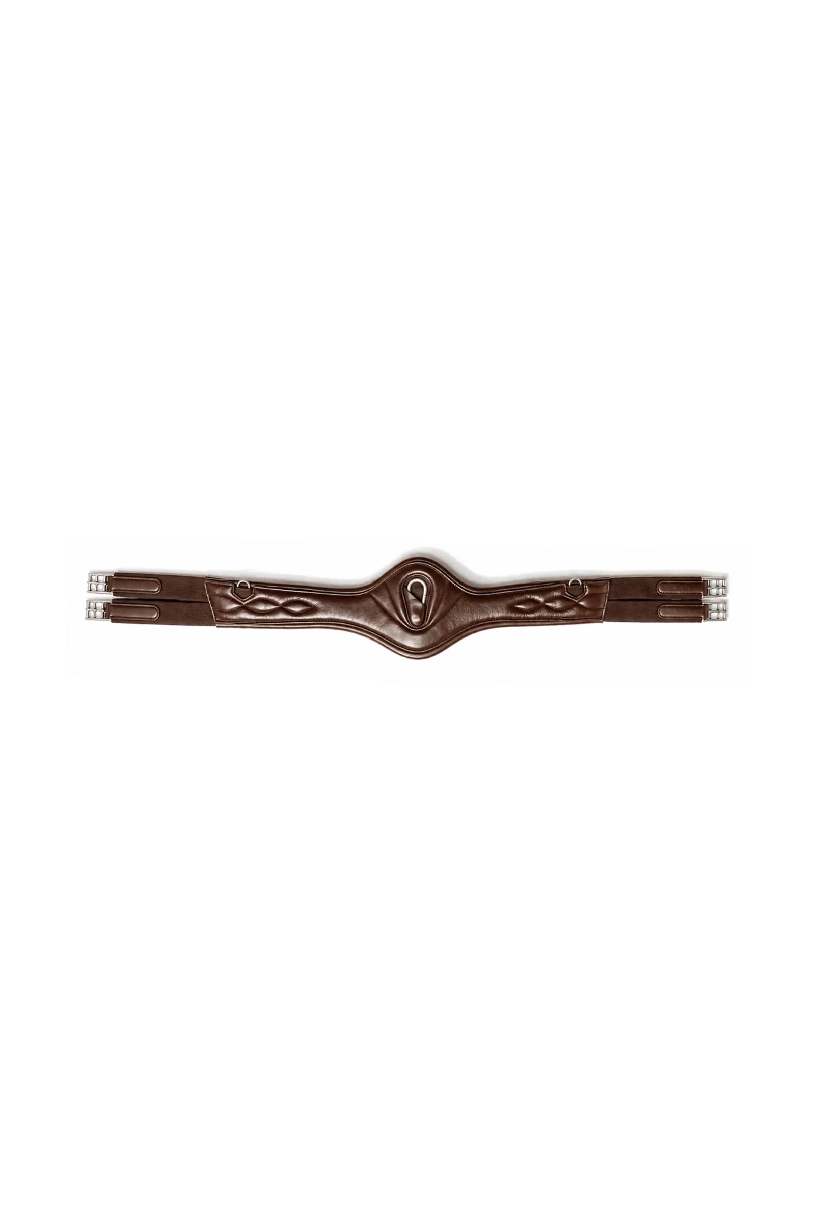 Julius Długi popręg ze miękkiej skóry z elastycznymi wstawkami Brown/Brown 100 cm